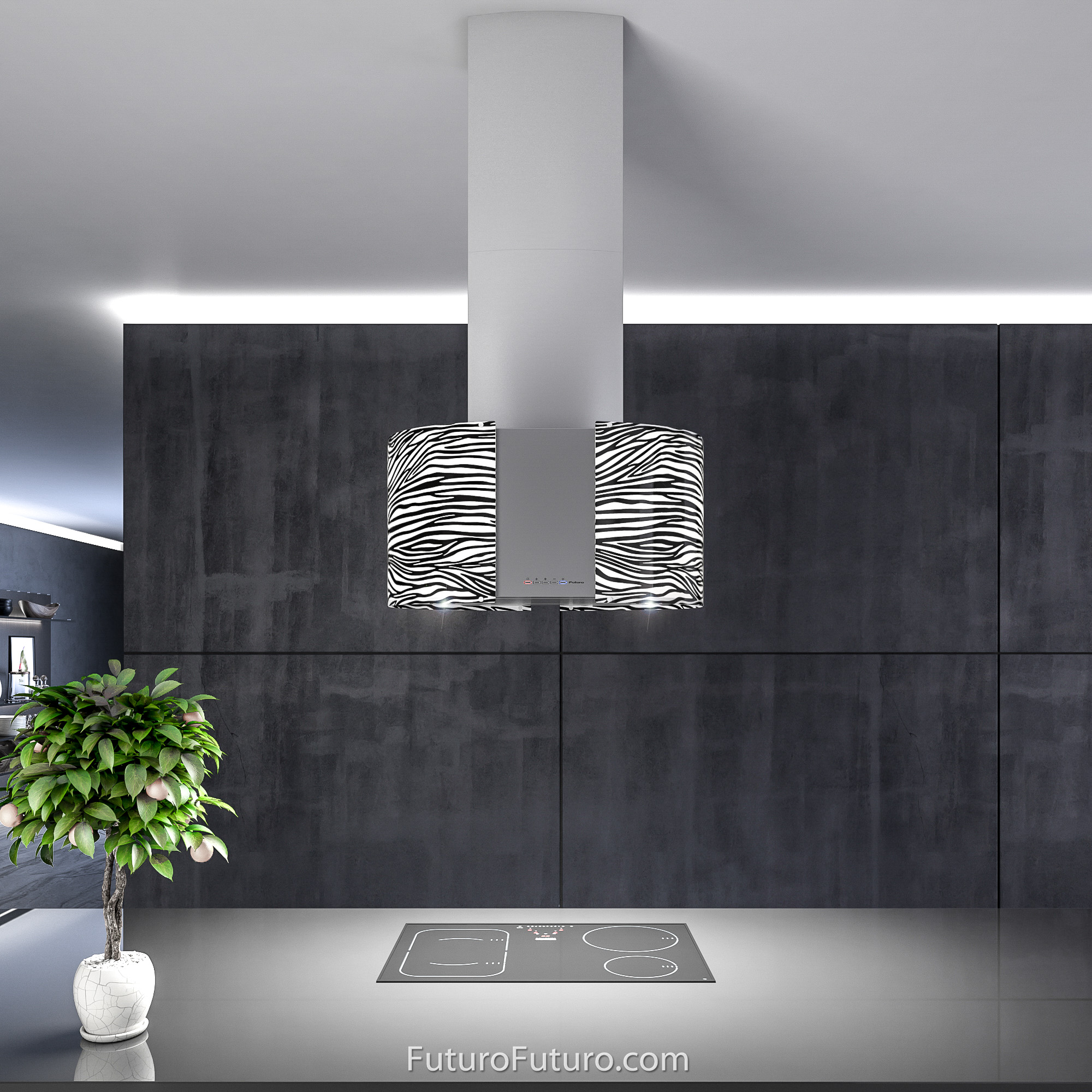 27″ Murano Zebra LED Island Range Hood IS27MURZEBRALED