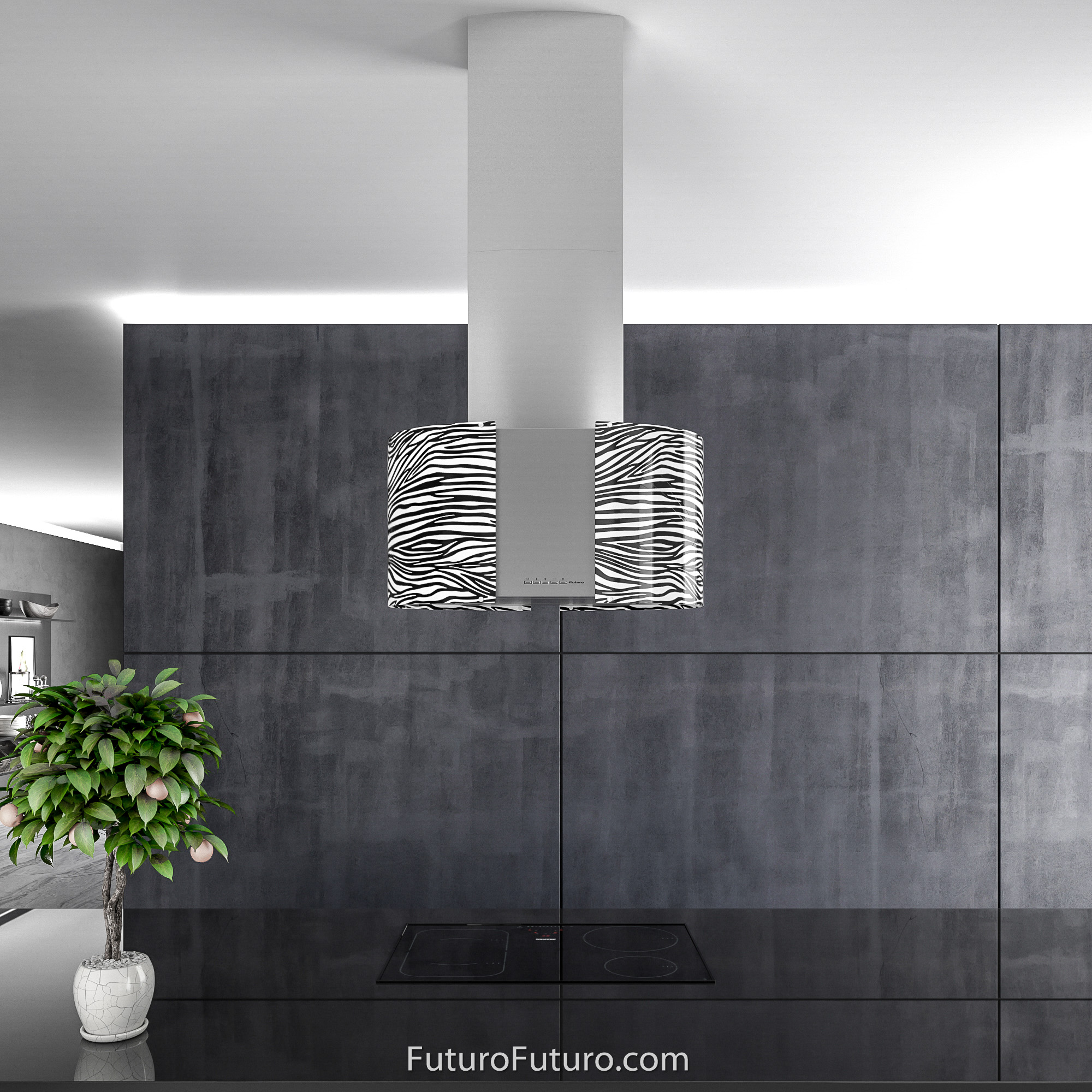 27″ Murano Zebra LED Island Range Hood IS27MURZEBRALED