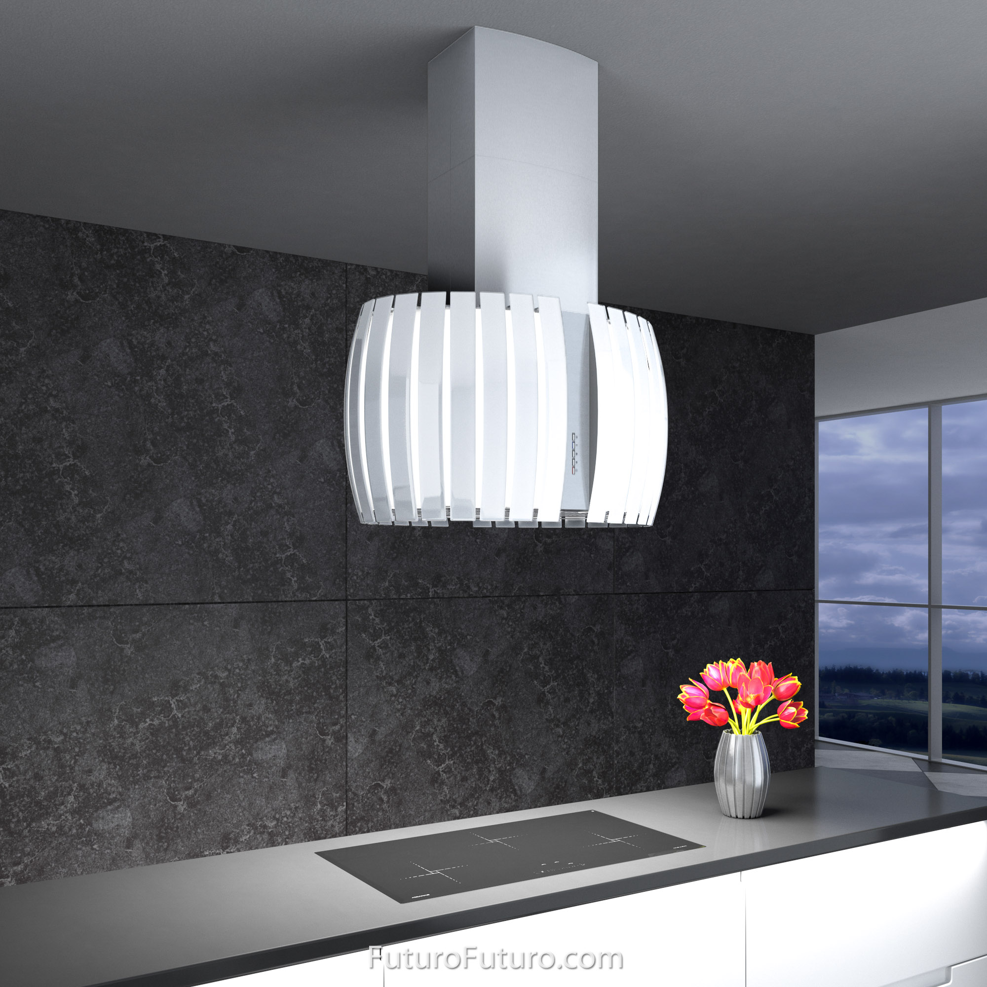 30″ Pearl White Island Range Hood IS30PEARLWHT