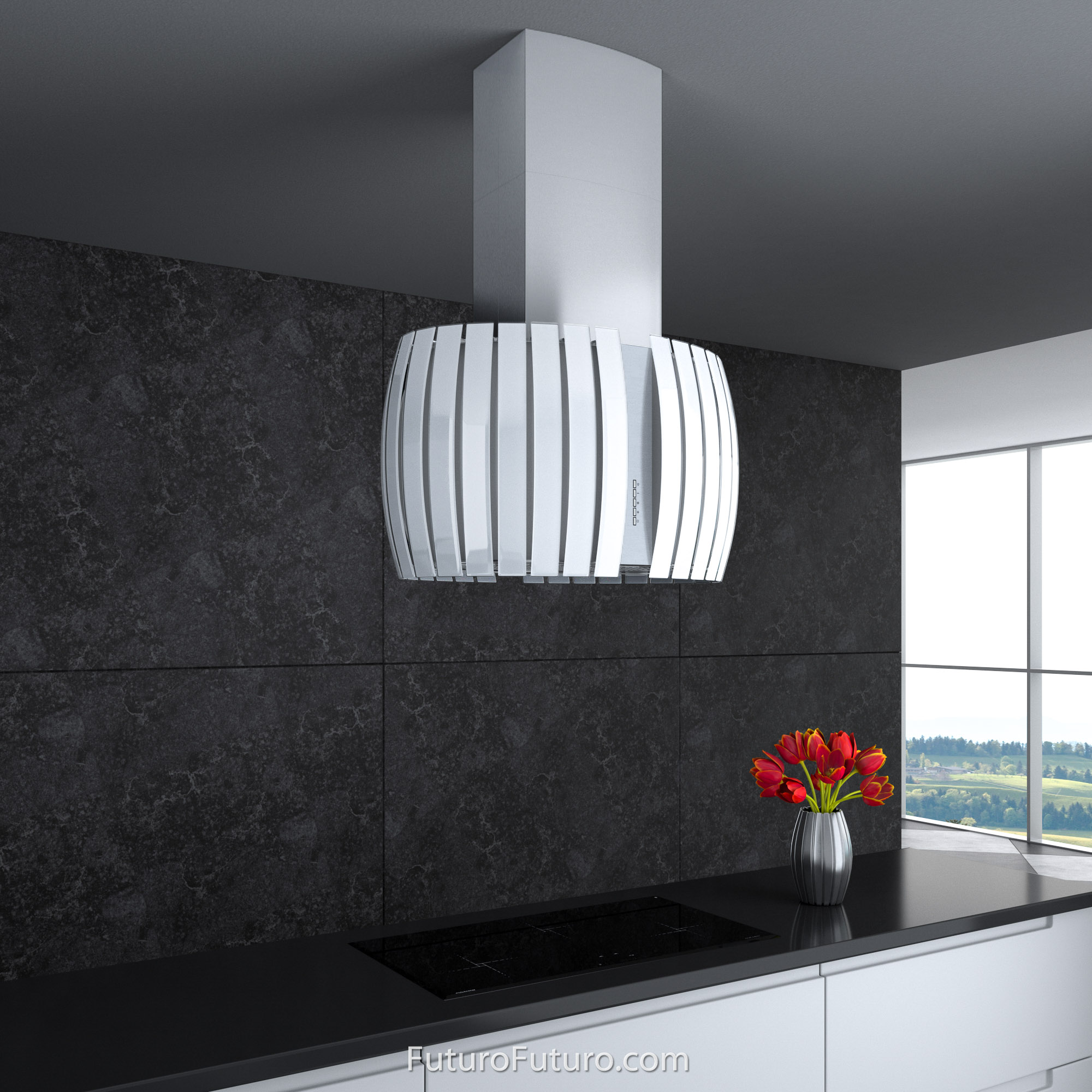 30″ Pearl White Island Range Hood IS30PEARLWHT