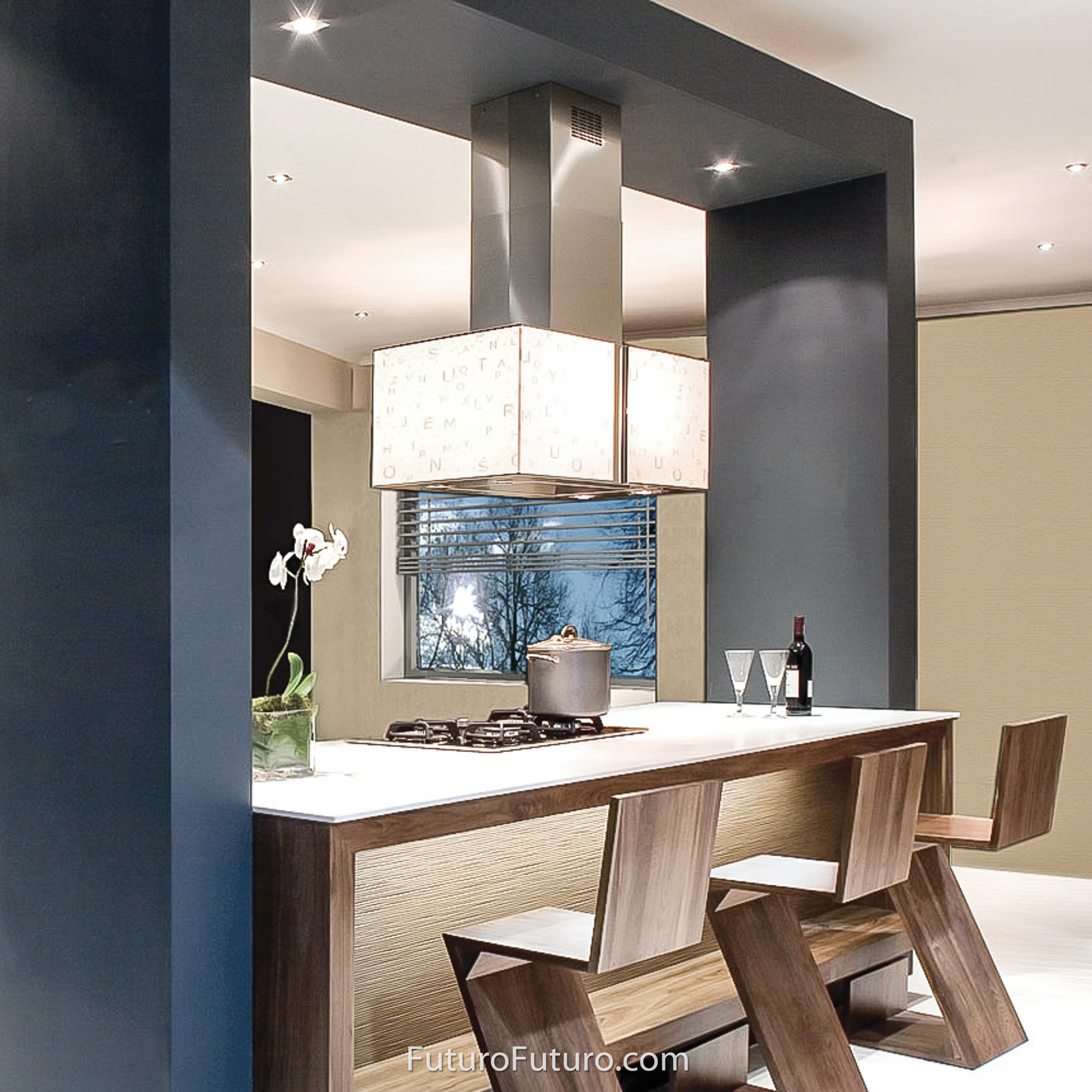 34″ Murano Alfa LED Island Range Hood IS34MURALFALED