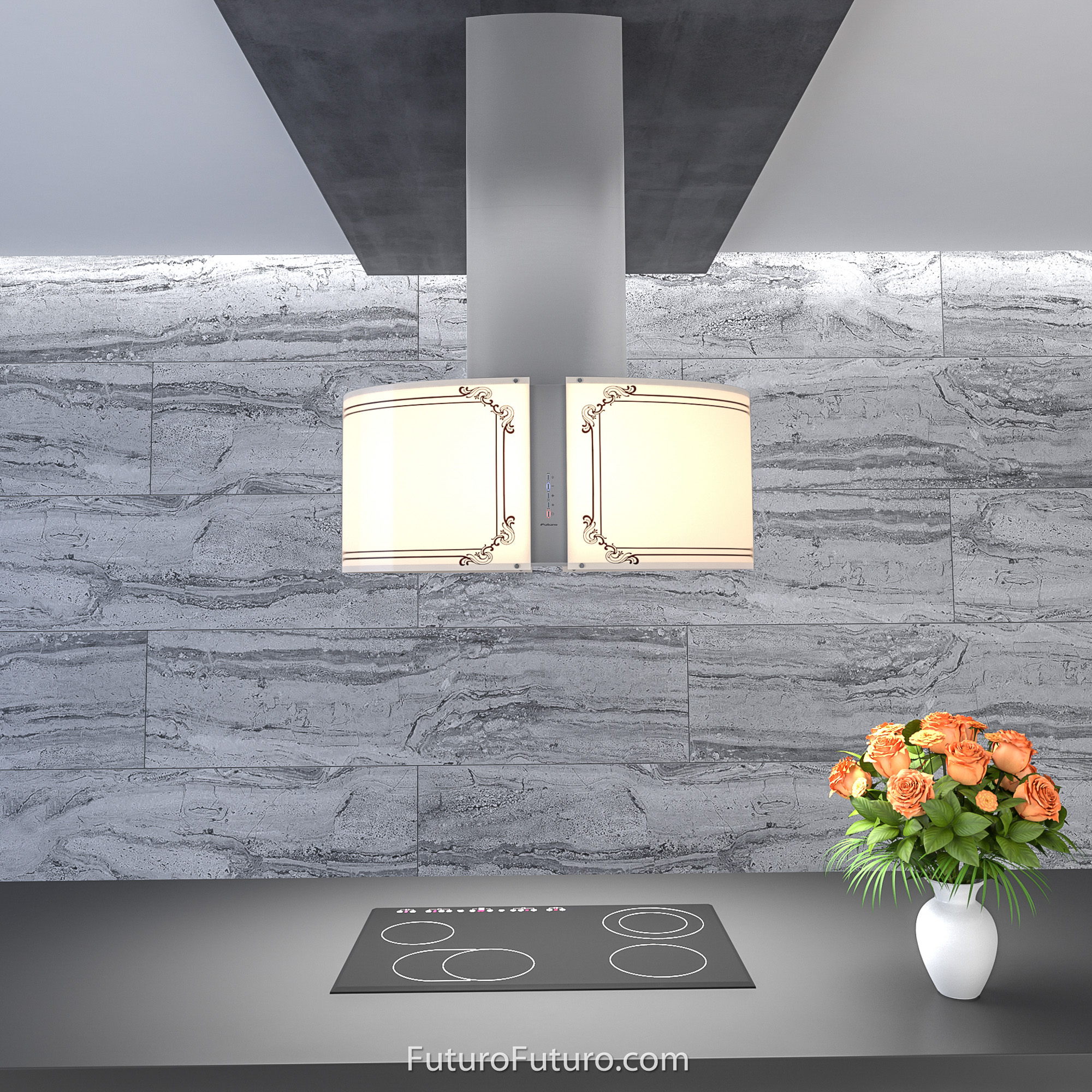 34″ Murano Empire LED Island Range Hood IS34MUREMPIRELED