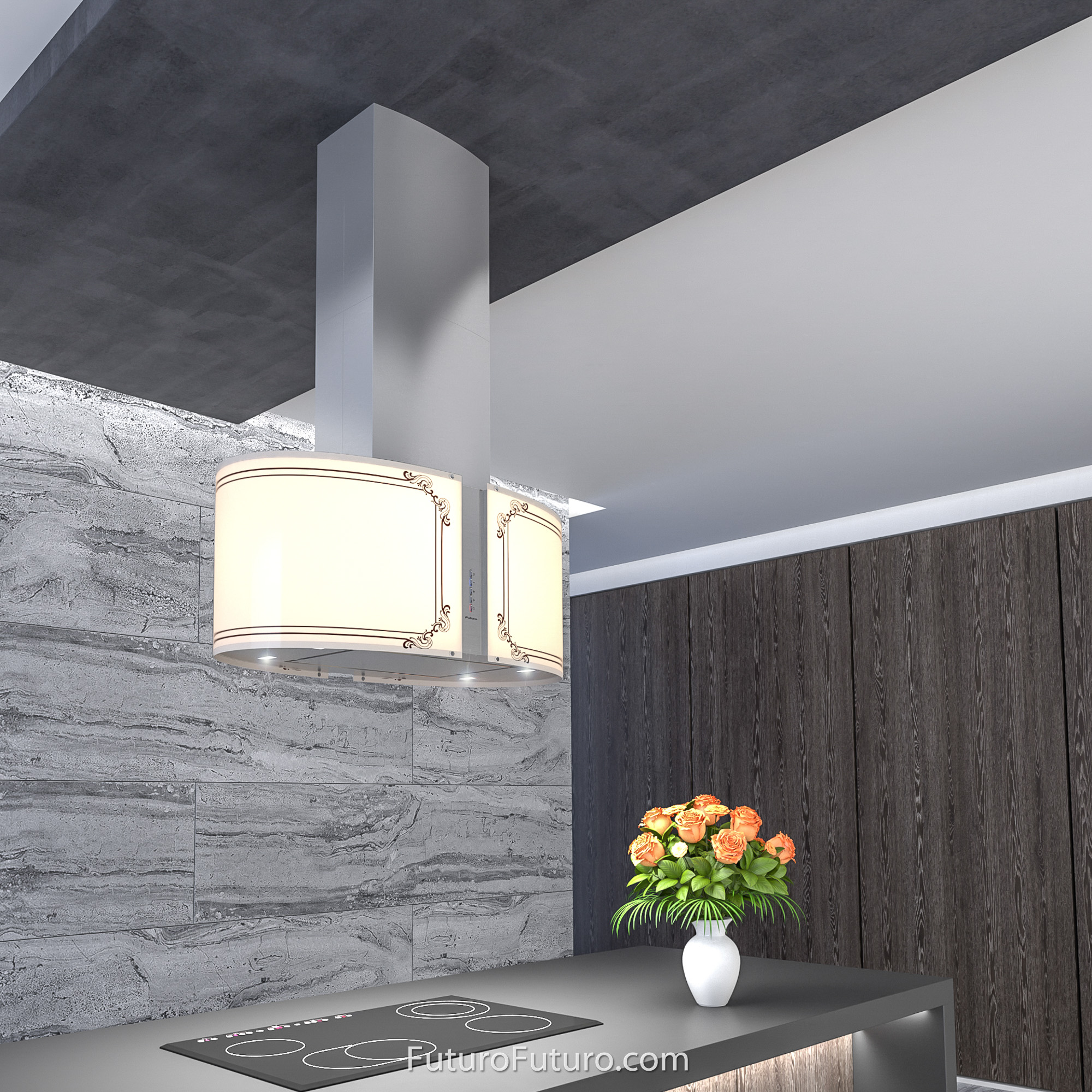 34″ Murano Empire LED Island Range Hood IS34MUREMPIRELED