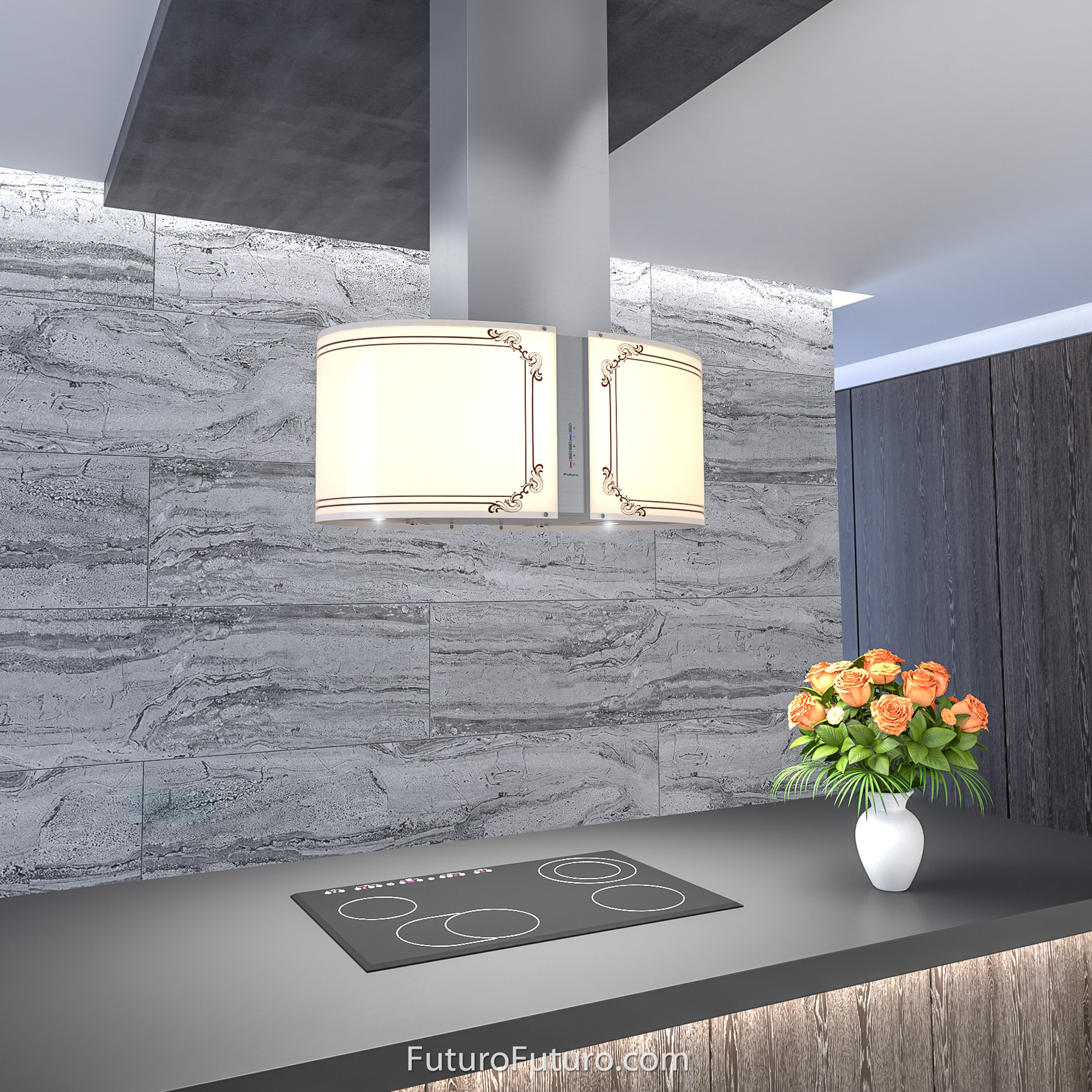 34″ Murano Empire LED Island Range Hood IS34MUREMPIRELED