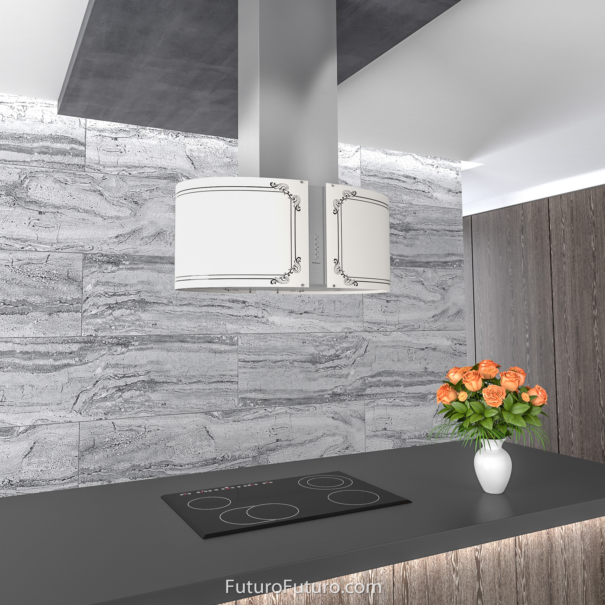 34″ Murano Empire LED Island Range Hood IS34MUREMPIRELED