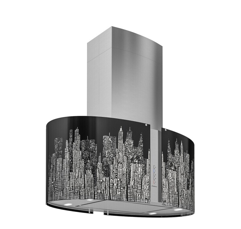34″ Murano New York LED Island Range Hood IS34MURNEWYORKLED