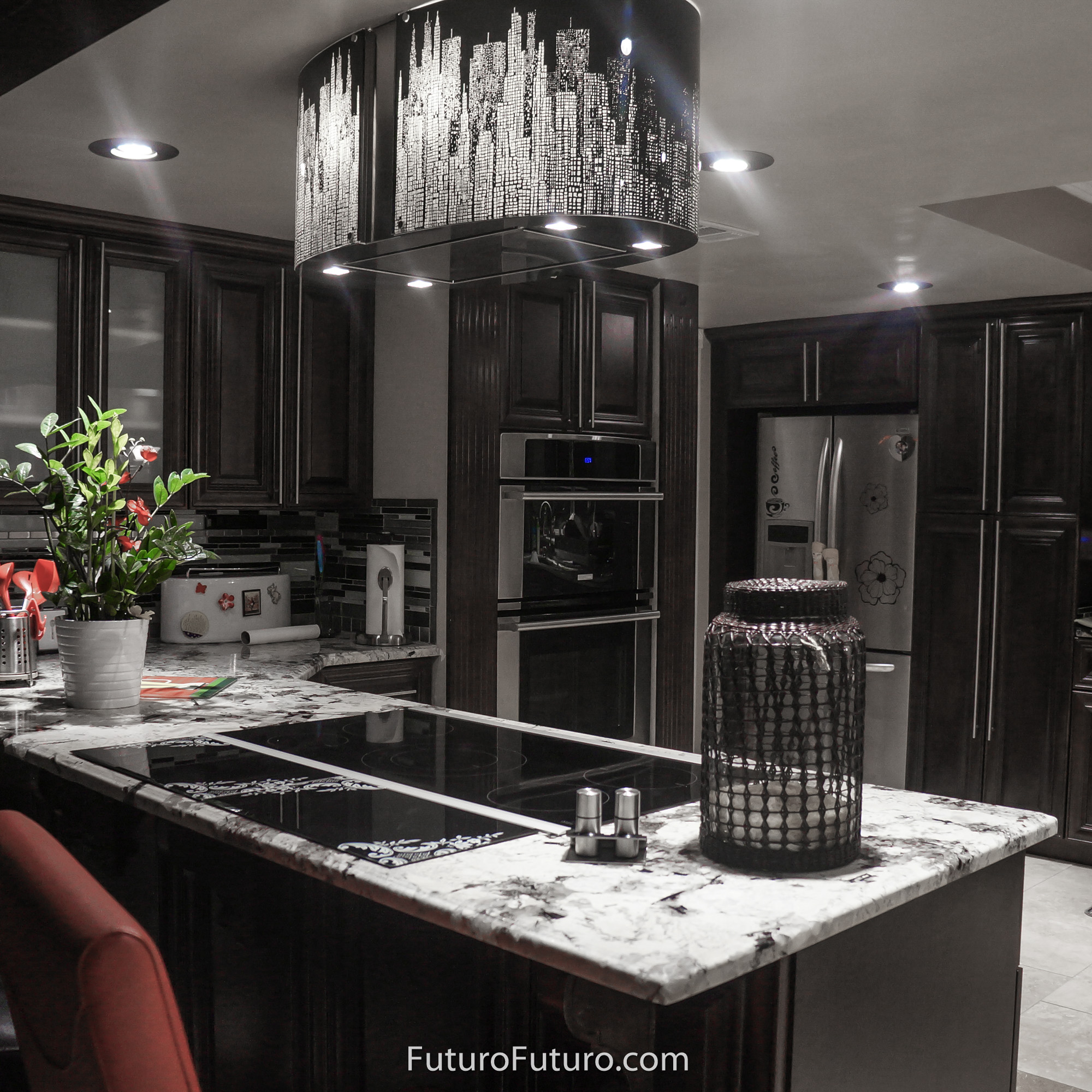 34″ Murano New York LED Island Range Hood IS34MURNEWYORKLED