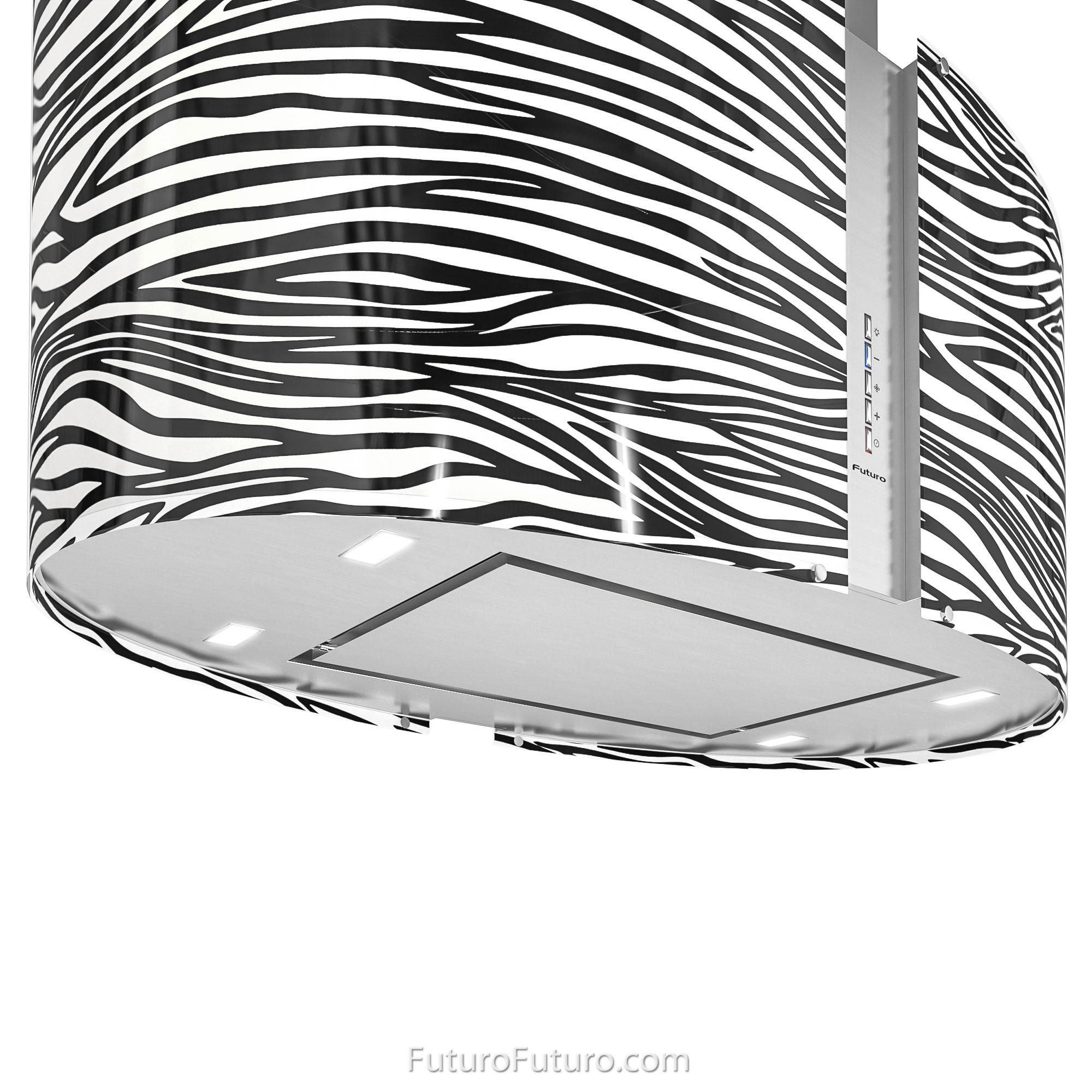 34″ Murano Zebra LED Island Range Hood IS34MURZEBRALED