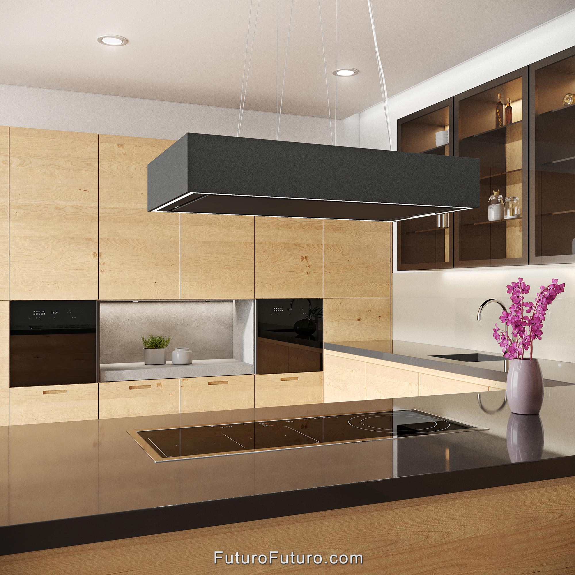 36″ Balance Black Island Range Hood IS36BALANCEBLK