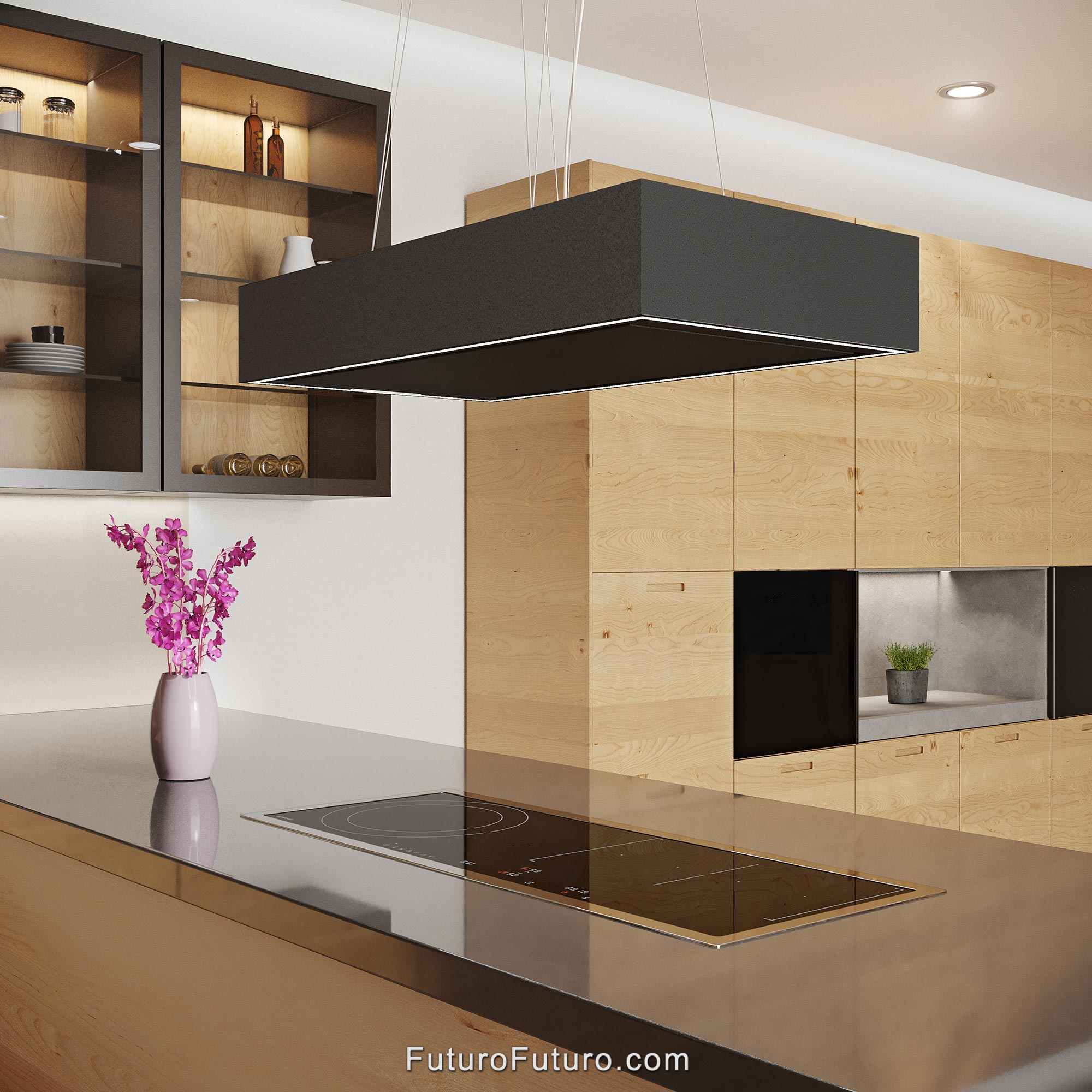 36″ Balance Black Island Range Hood IS36BALANCEBLK