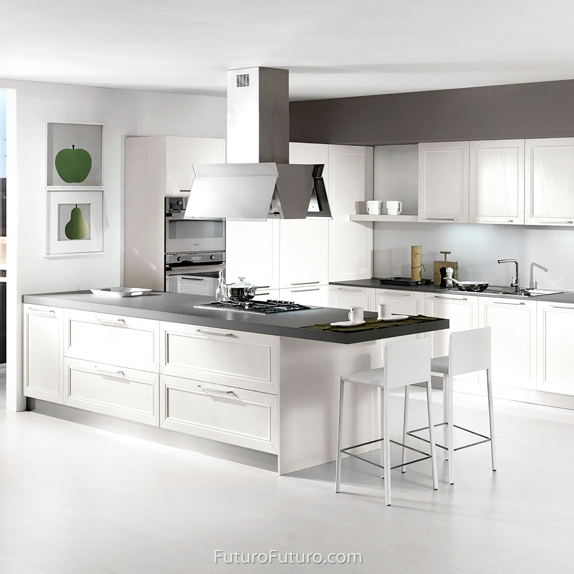 36″ Gullwing White Island Range Hood IS36GULLWINGWHT