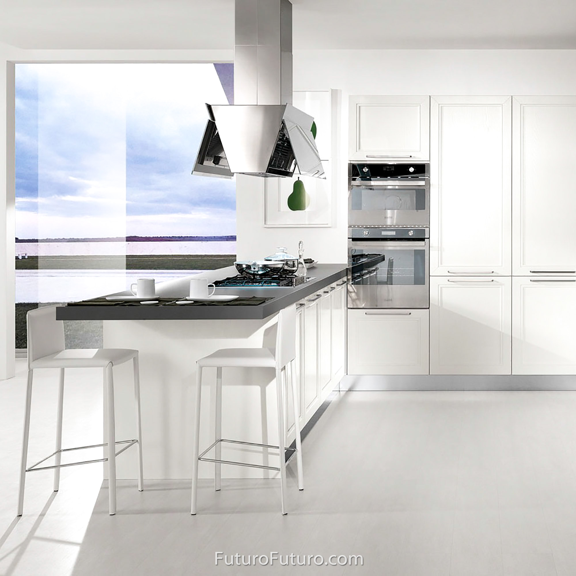 36″ Gullwing White Island Range Hood IS36GULLWINGWHT