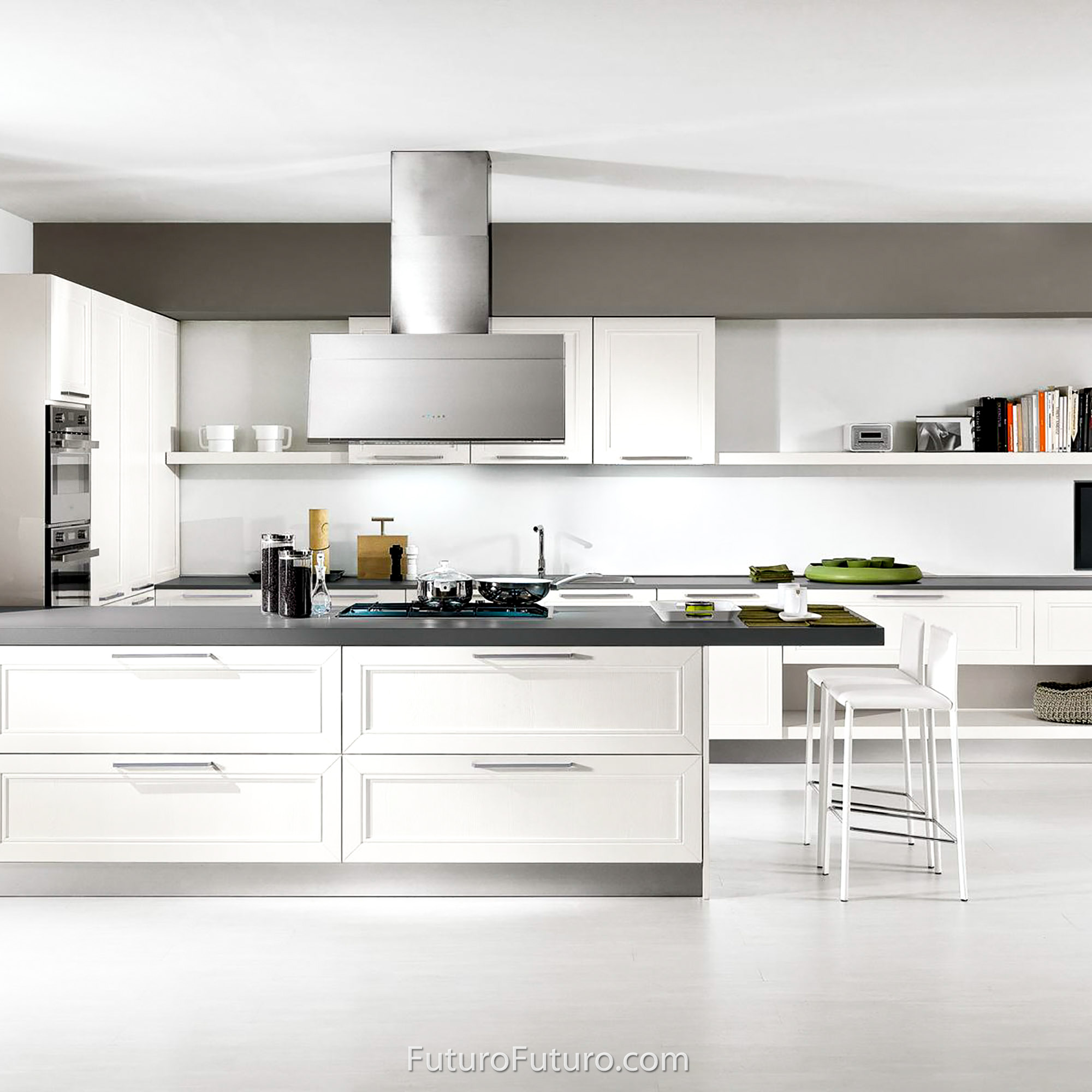 36″ Gullwing White Island Range Hood IS36GULLWINGWHT
