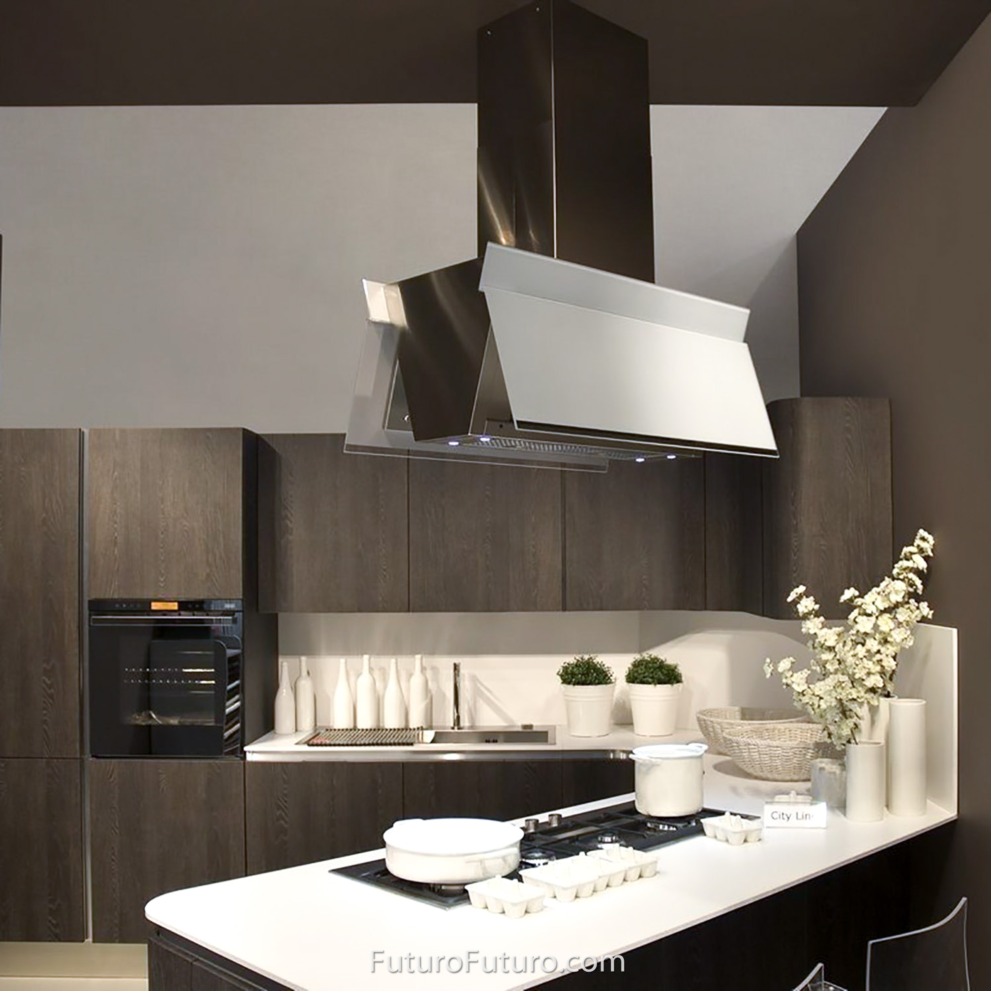 36″ Gullwing White Island Range Hood IS36GULLWINGWHT