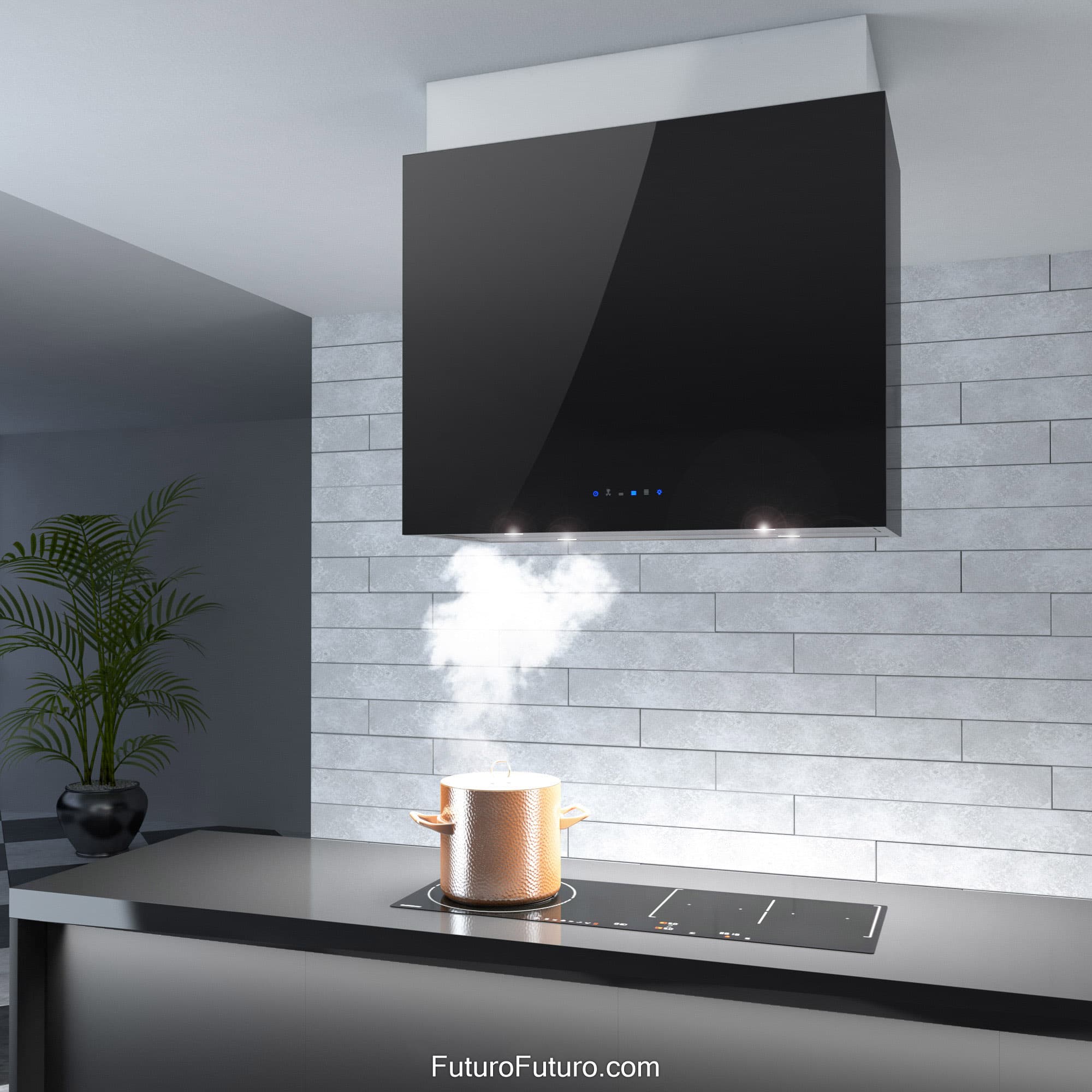 36″ Lombardy Black Island Range Hood IS36LOMBARDYBLK