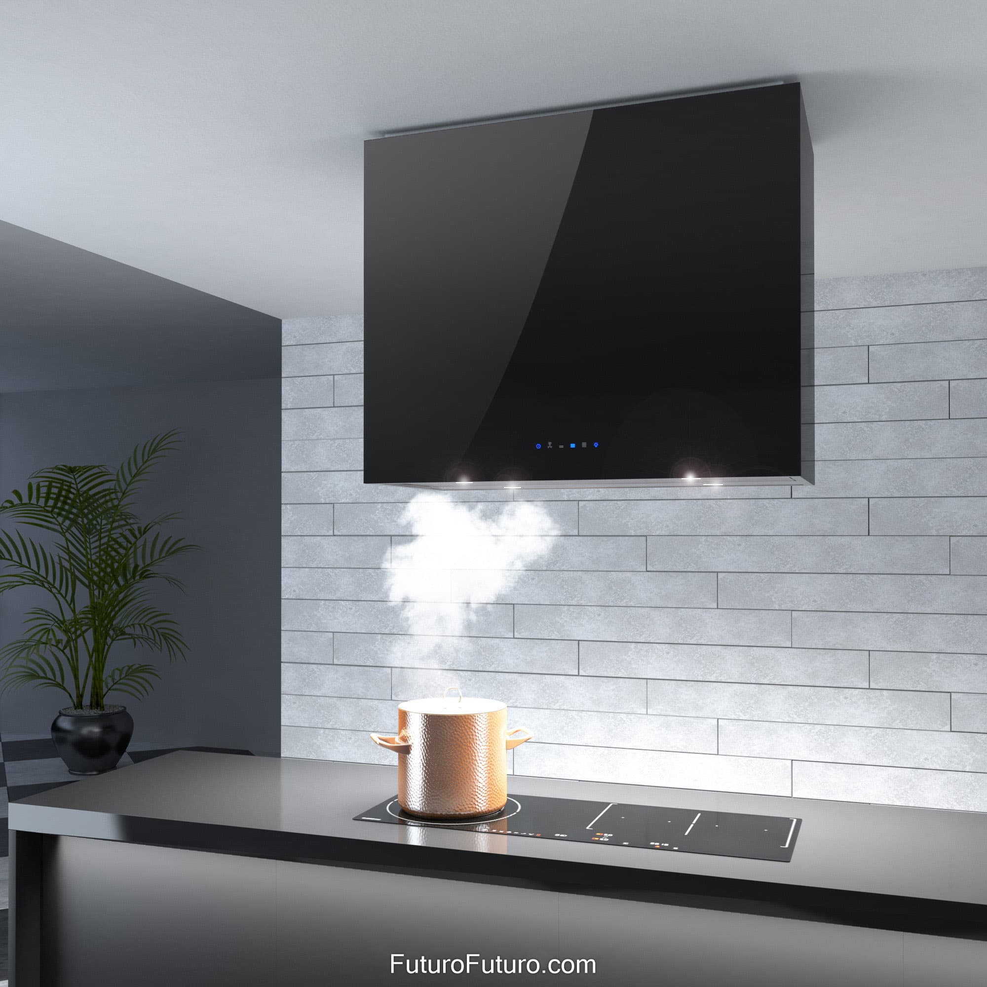 36″ Lombardy Black Island Range Hood IS36LOMBARDYBLK