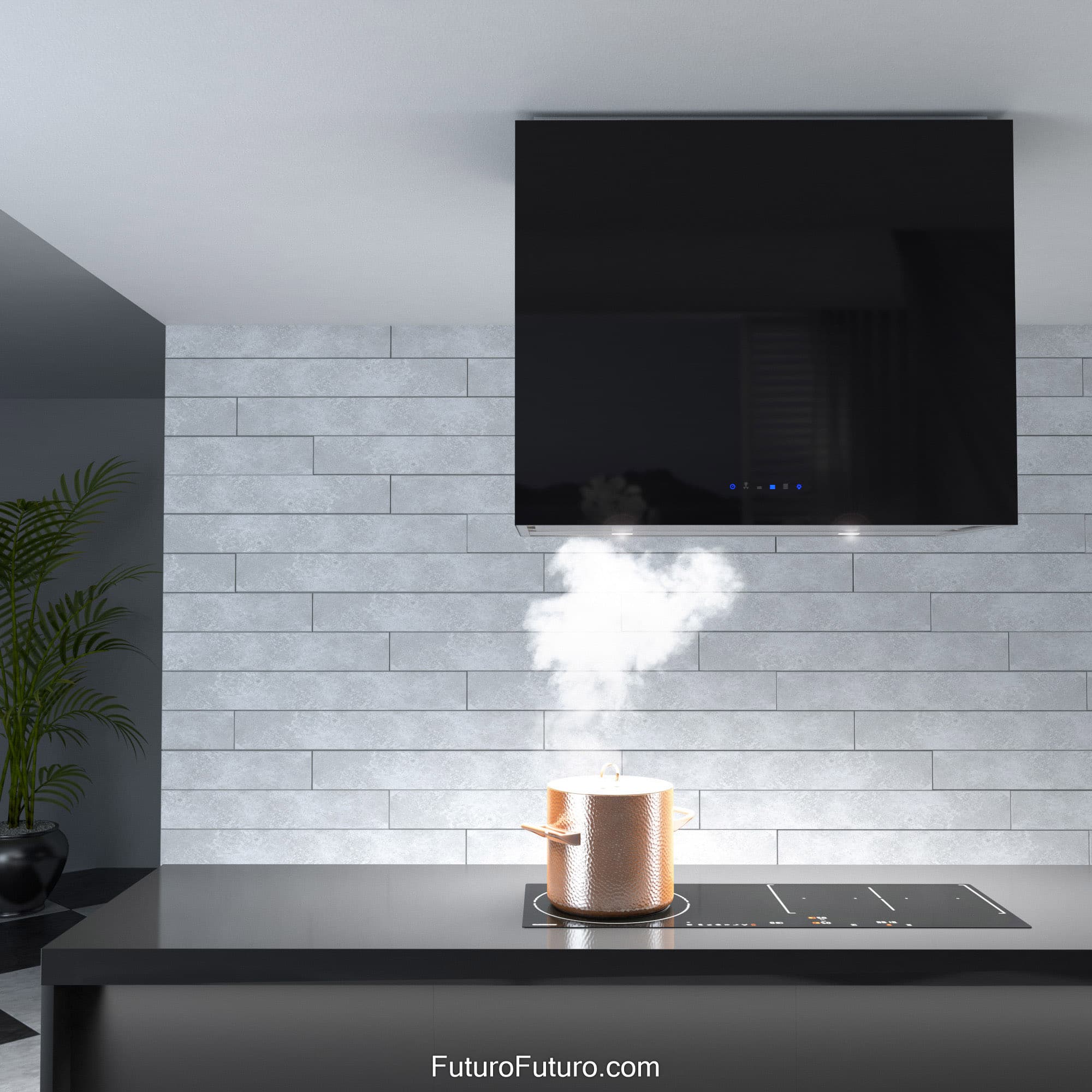 36″ Lombardy Black Island Range Hood IS36LOMBARDYBLK