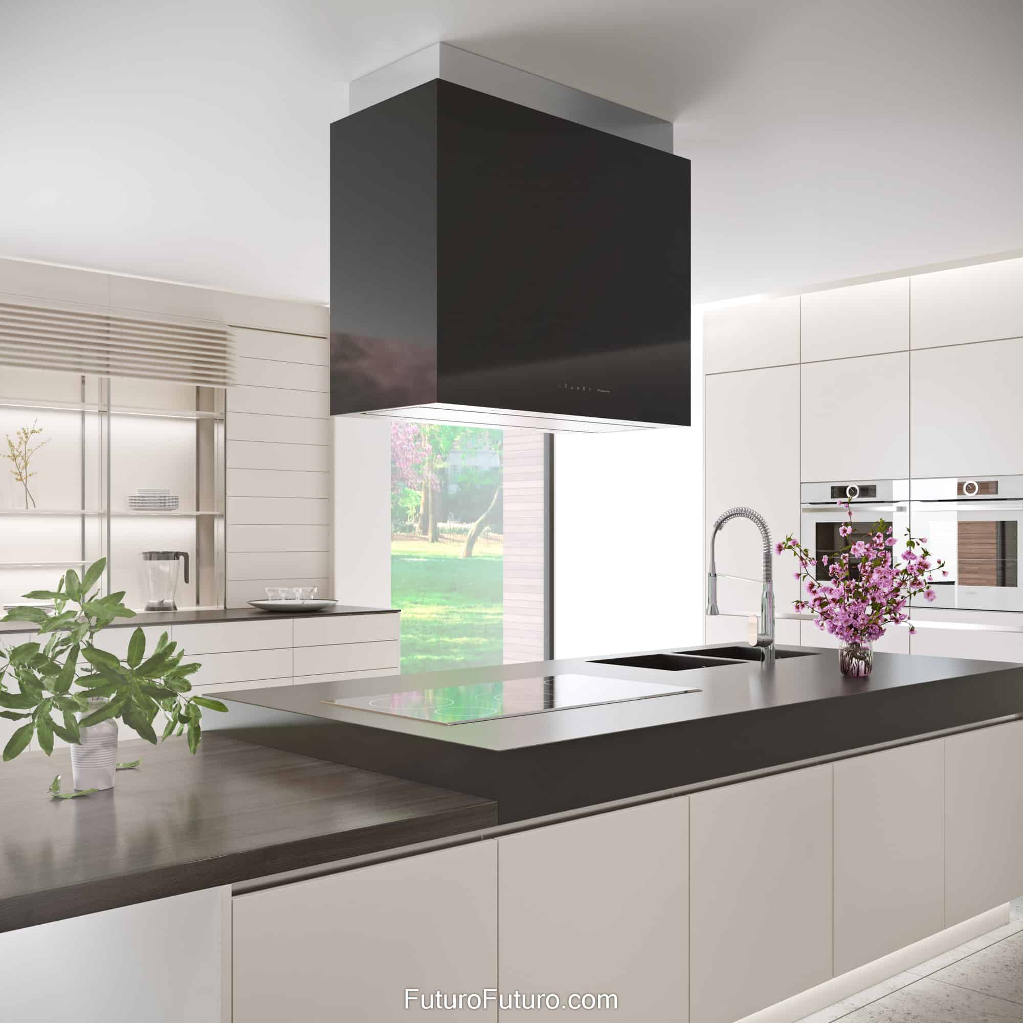 36″ Lombardy Black Island Range Hood IS36LOMBARDYBLK