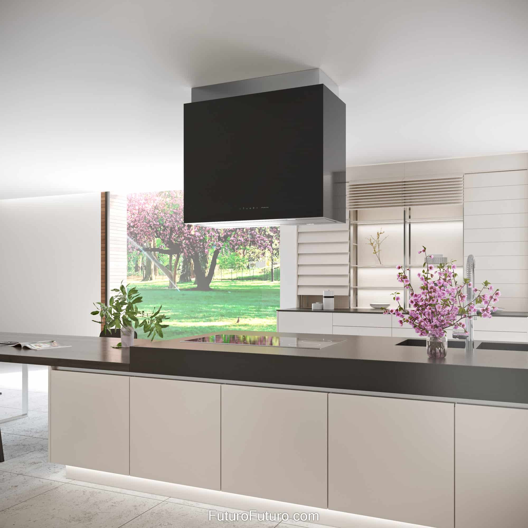 36″ Lombardy Black Island Range Hood IS36LOMBARDYBLK