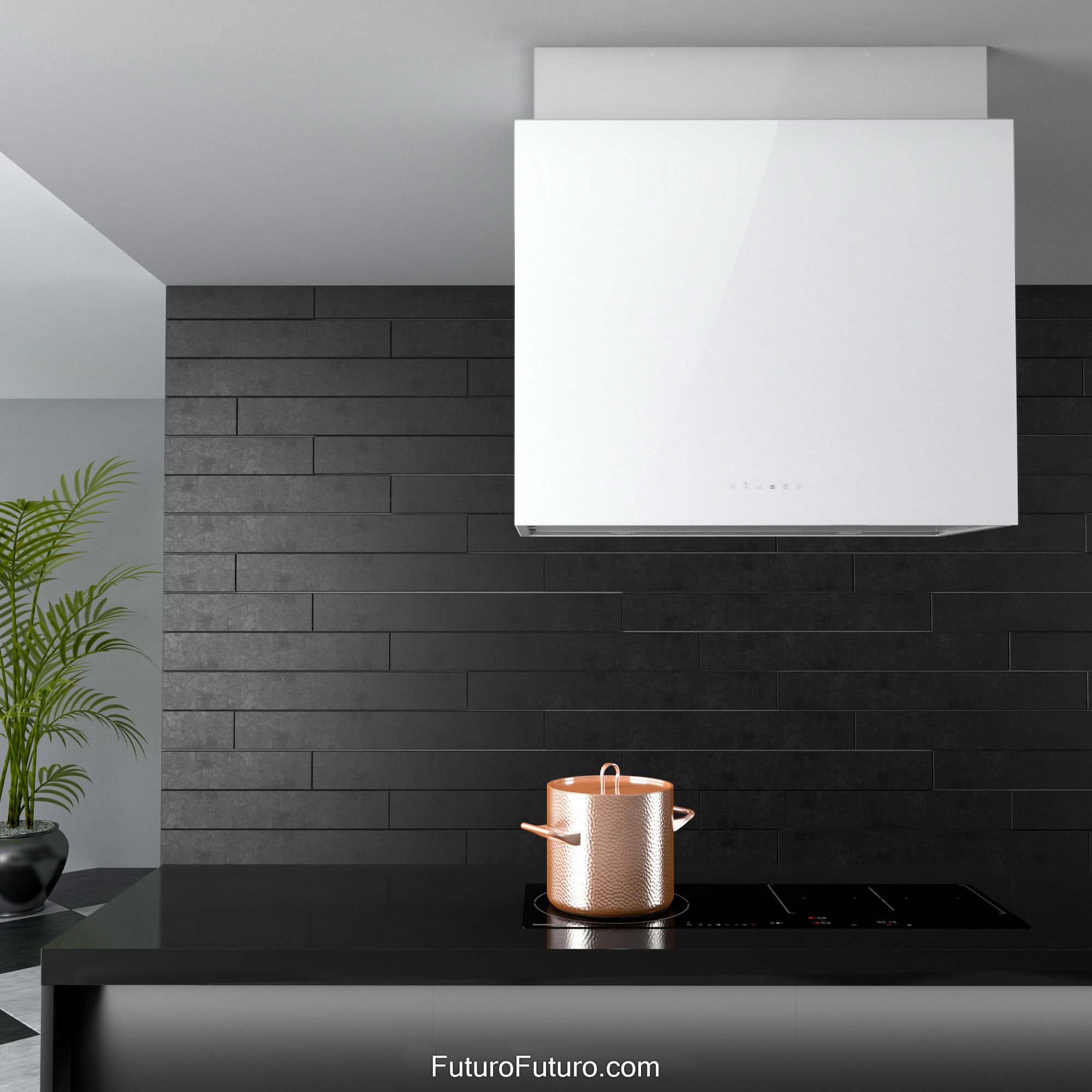 36″ Lombardy White Island Range Hood IS36LOMBARDYWHT