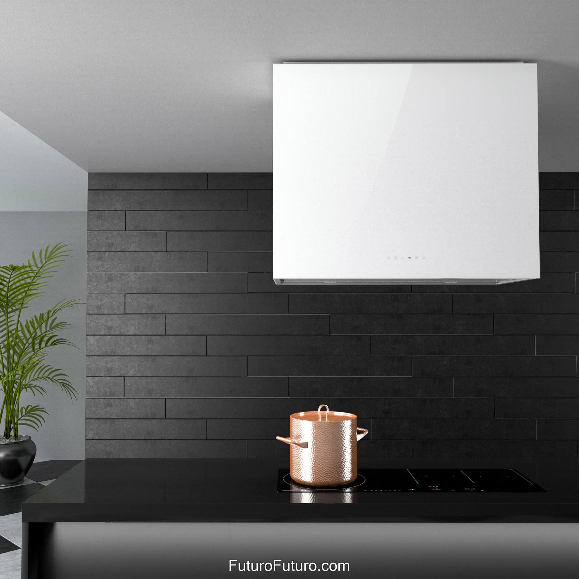 36″ Lombardy White Island Range Hood IS36LOMBARDYWHT