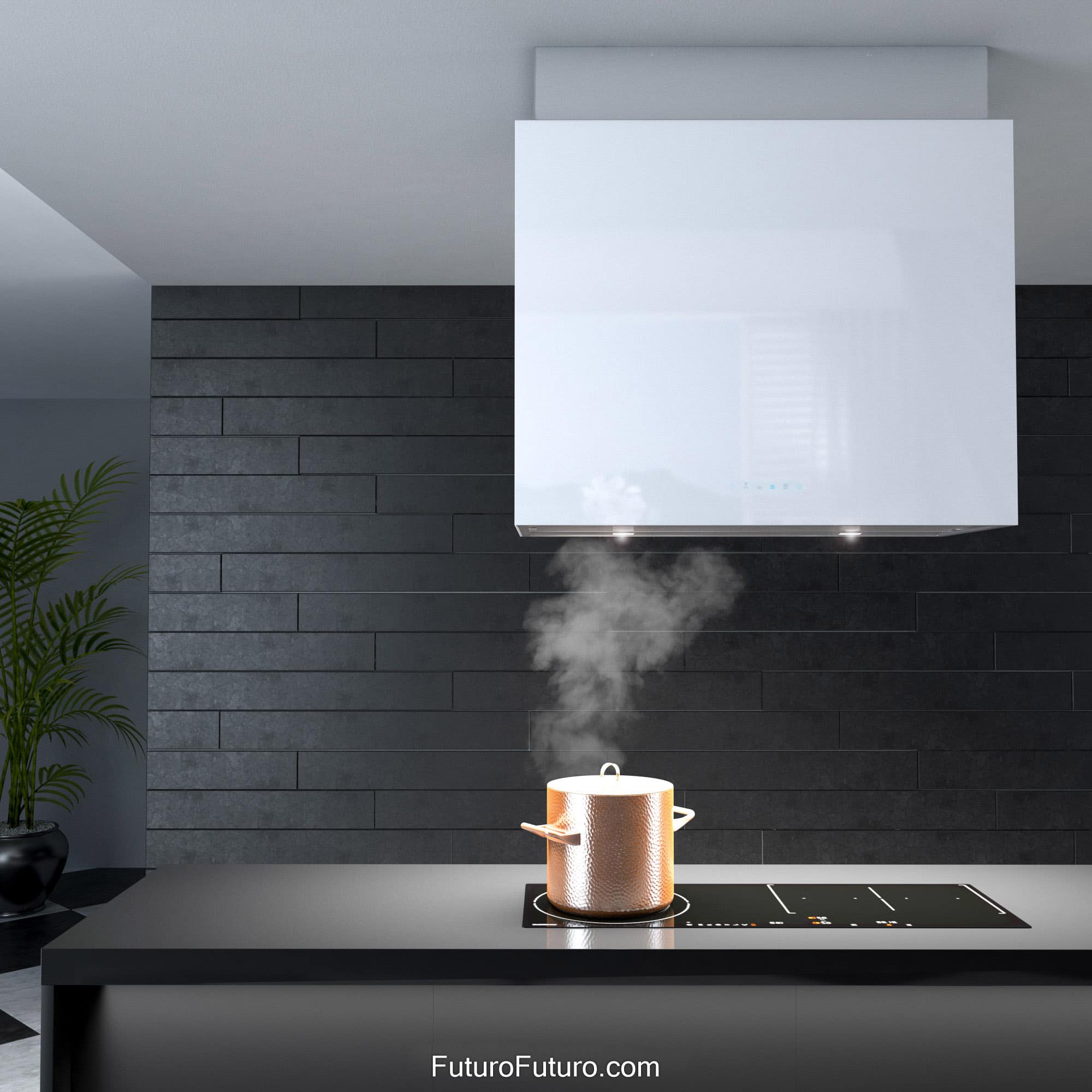 36″ Lombardy White Island Range Hood IS36LOMBARDYWHT