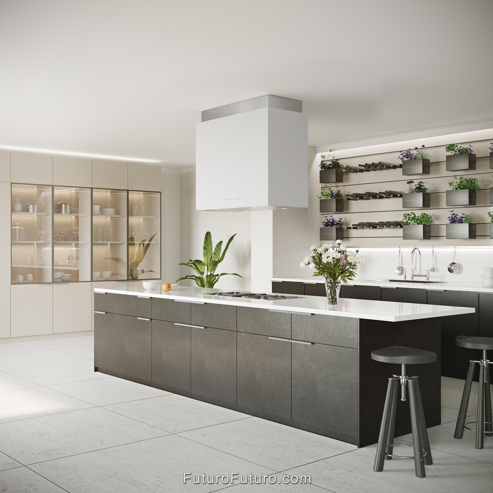 36″ Lombardy White Island Range Hood IS36LOMBARDYWHT