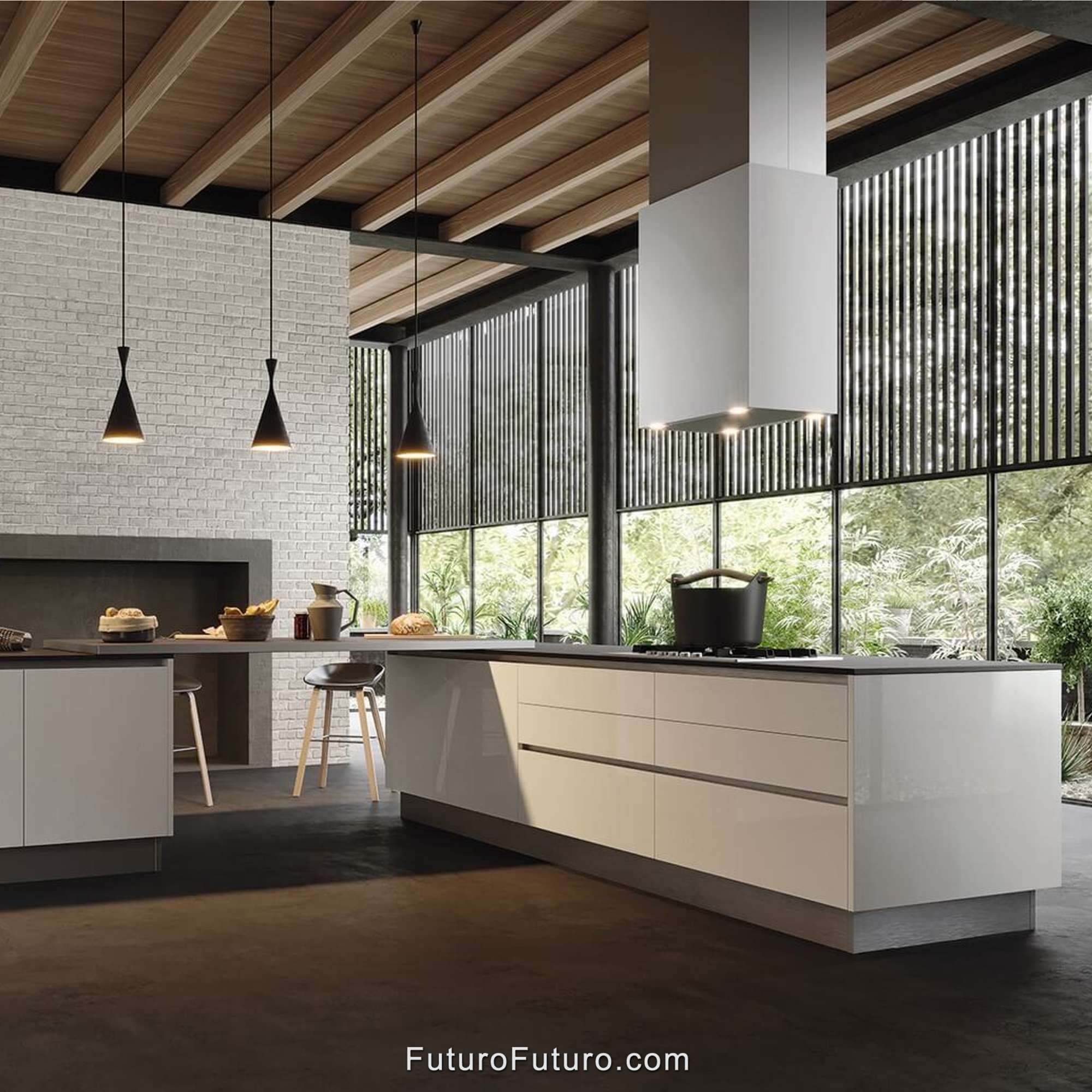 36″ Lombardy White Island Range Hood IS36LOMBARDYWHT