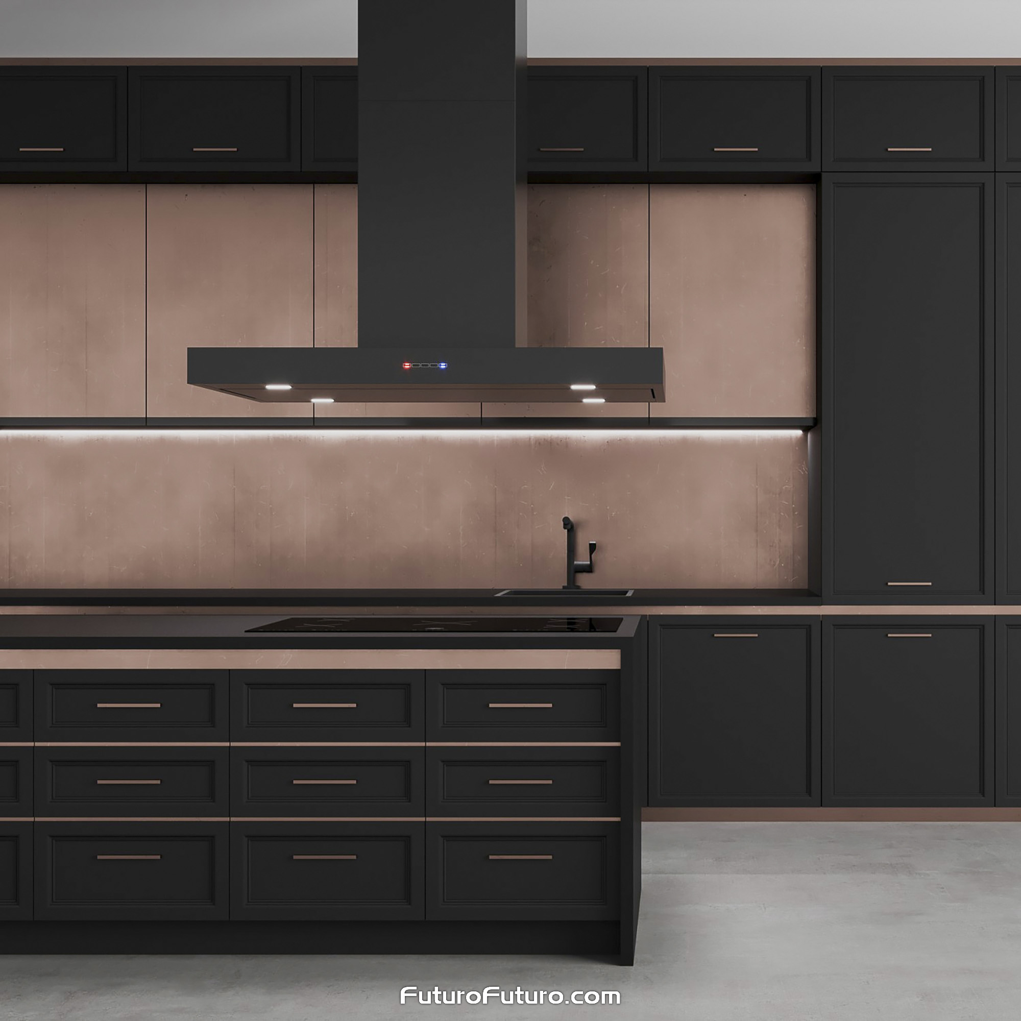 36″ Positano Black Island Range Hood IS36POSITANOBLK