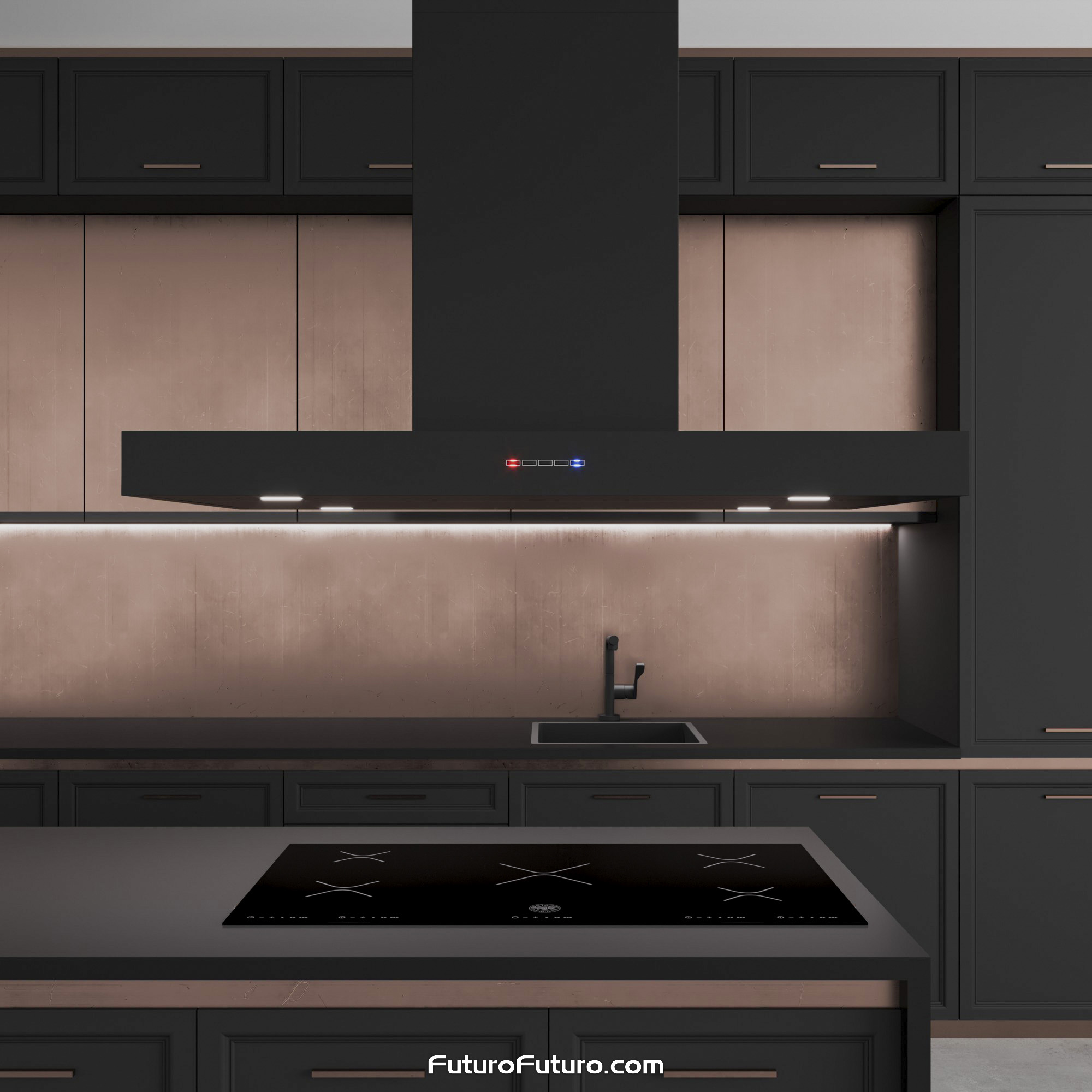36″ Positano Black Island Range Hood IS36POSITANOBLK