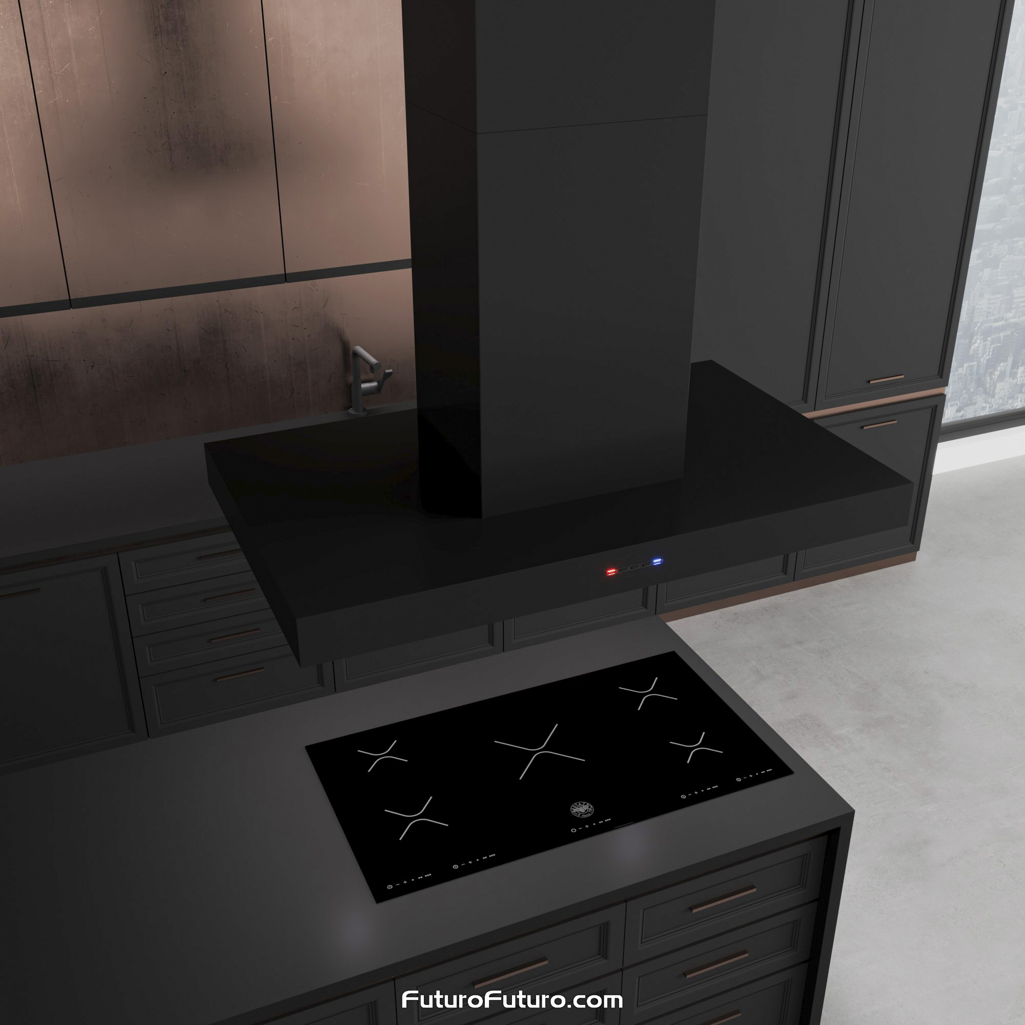 36″ Positano Black Island Range Hood IS36POSITANOBLK