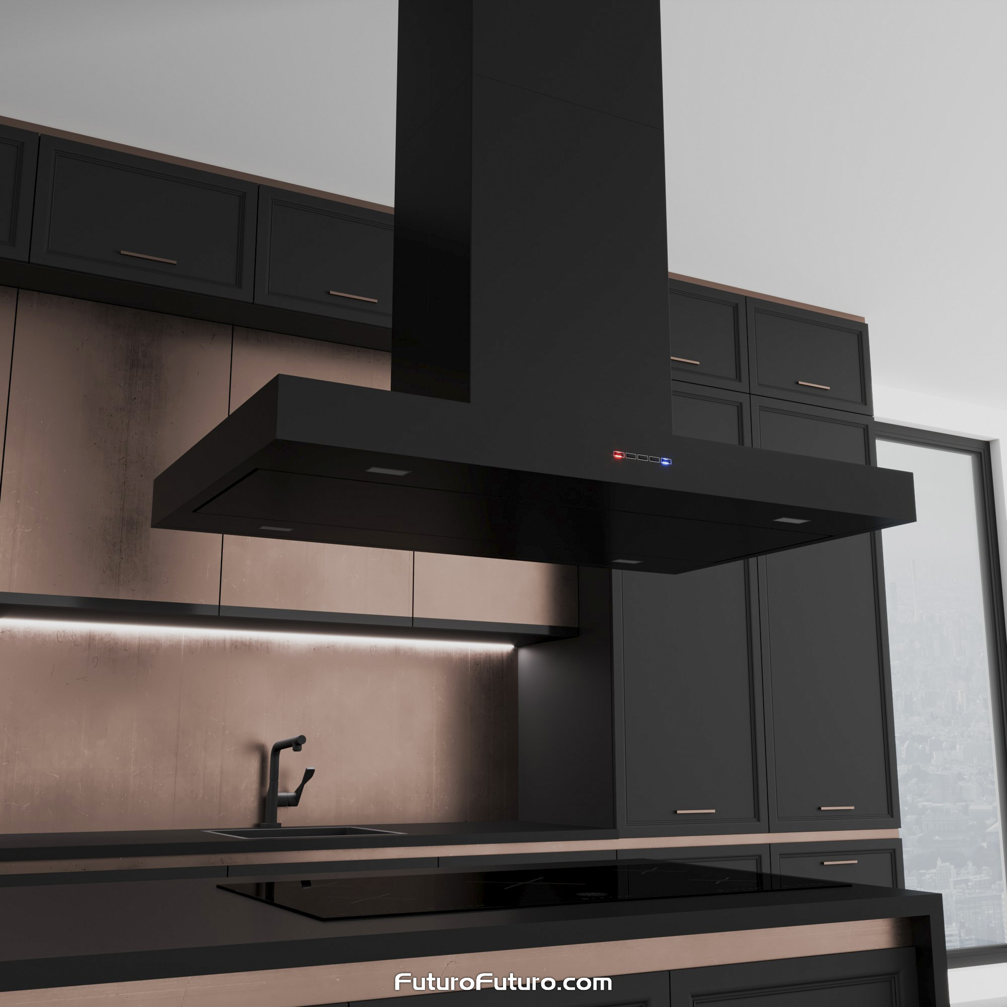36″ Positano Black Island Range Hood IS36POSITANOBLK