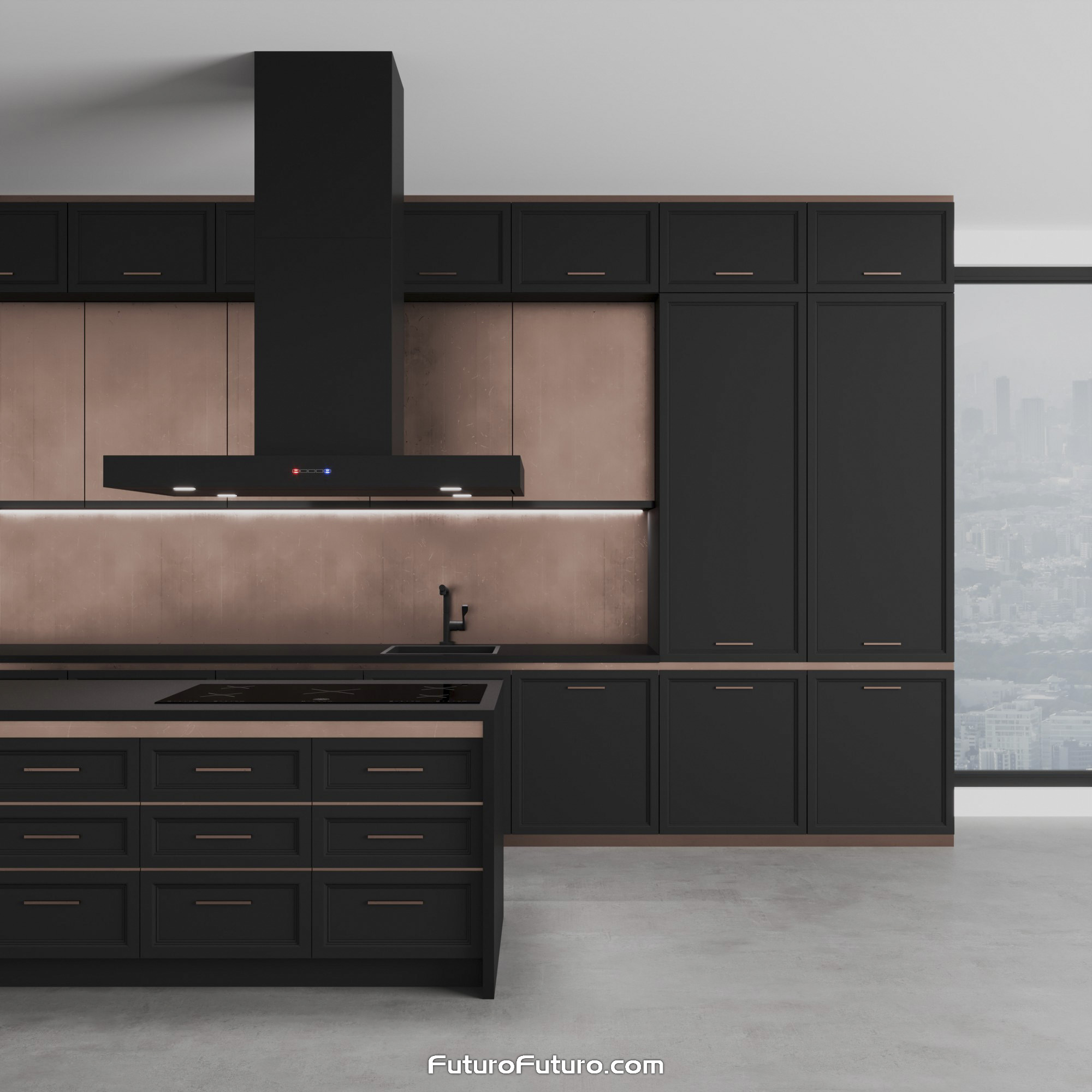 36″ Positano Black Island Range Hood IS36POSITANOBLK