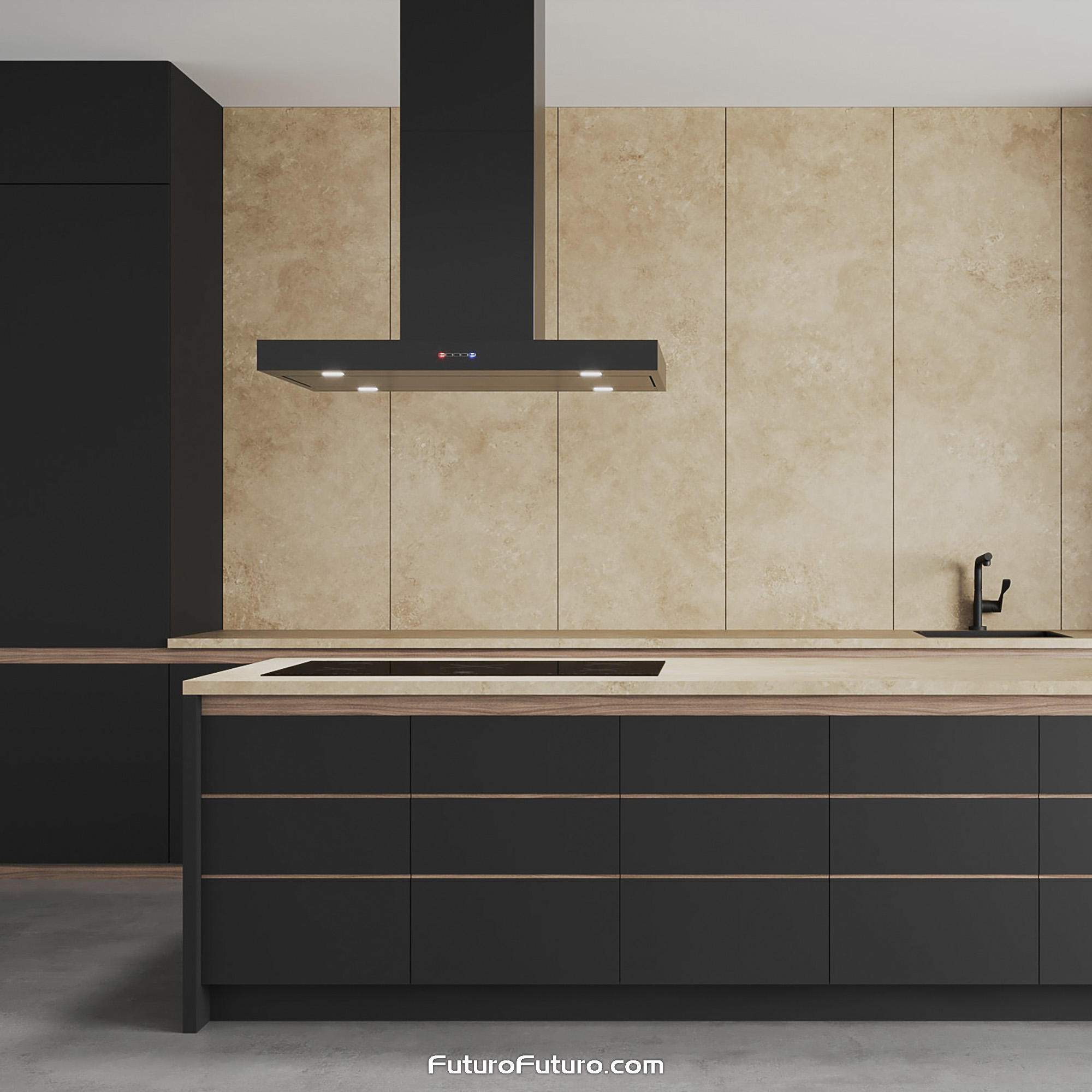 36″ Positano Black Island Range Hood IS36POSITANOBLK