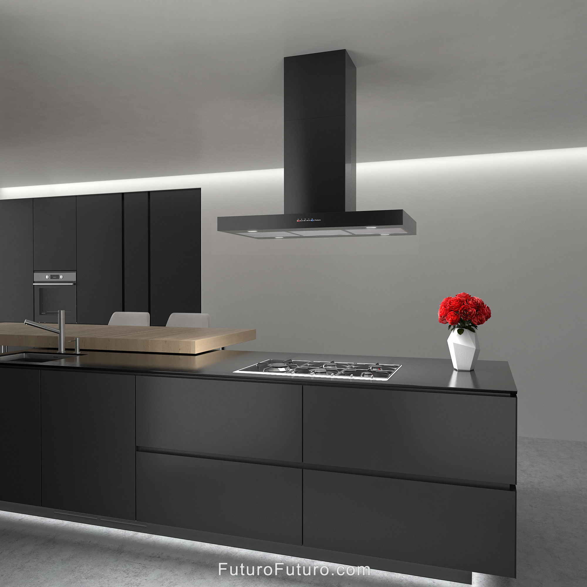 36″ Positano Black Island Range Hood IS36POSITANOBLK