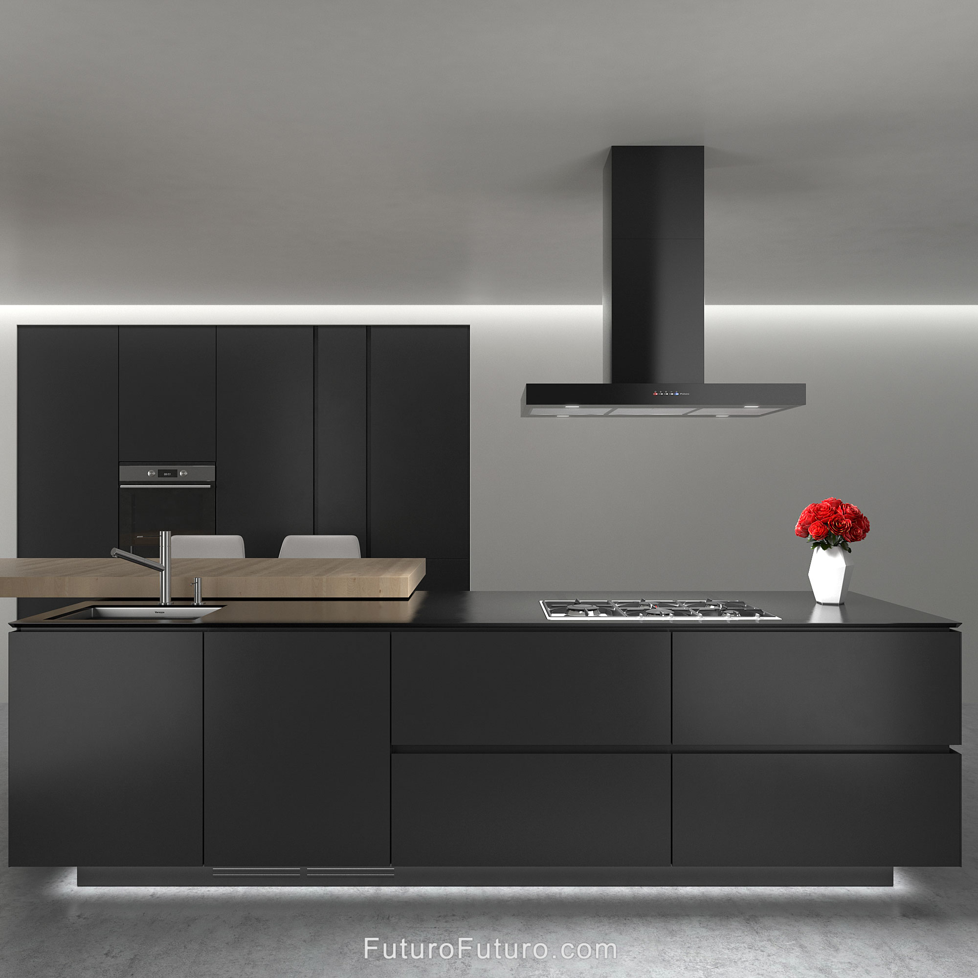 36″ Positano Black Island Range Hood IS36POSITANOBLK