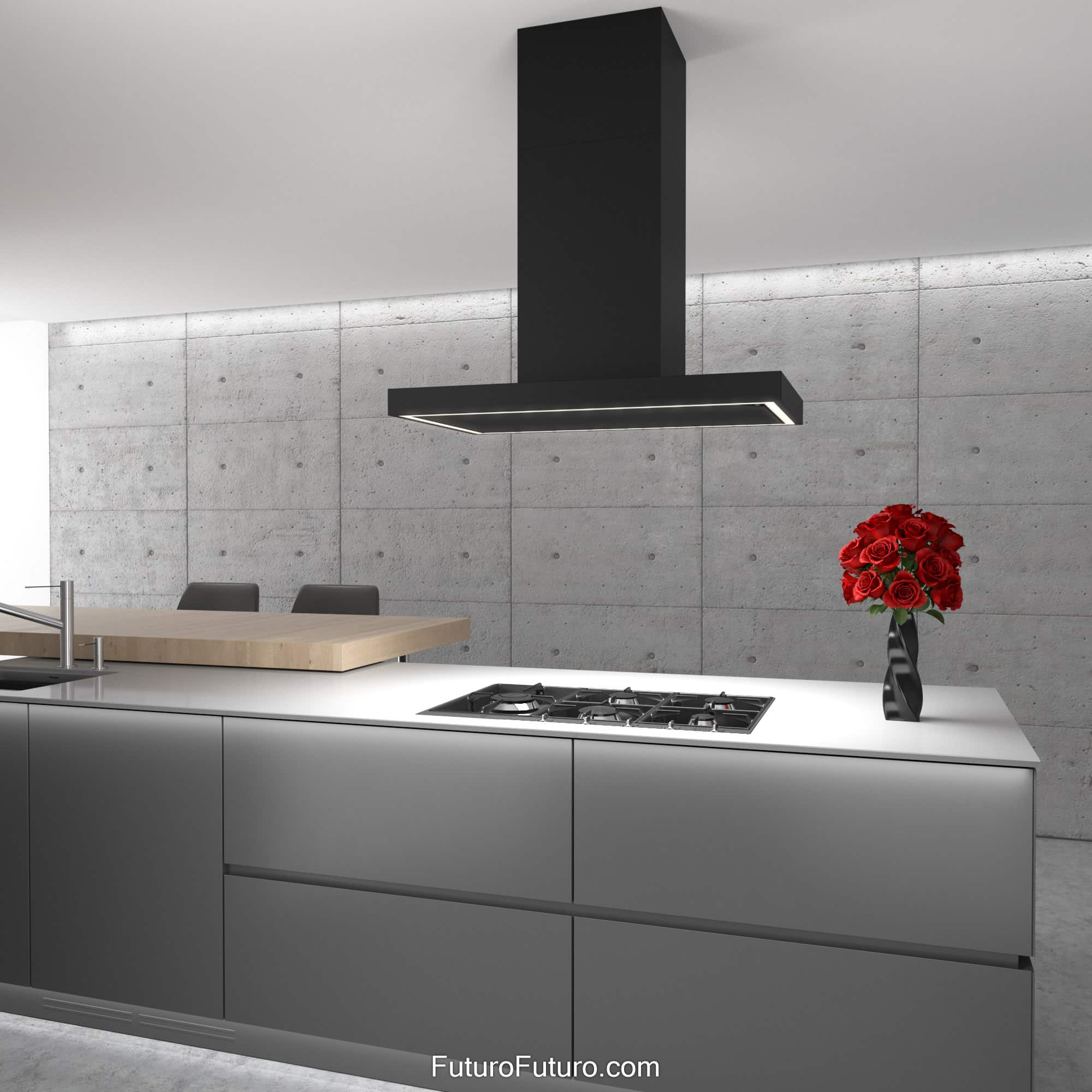 36″ Turo Black Island Range Hood IS36TUROBLK