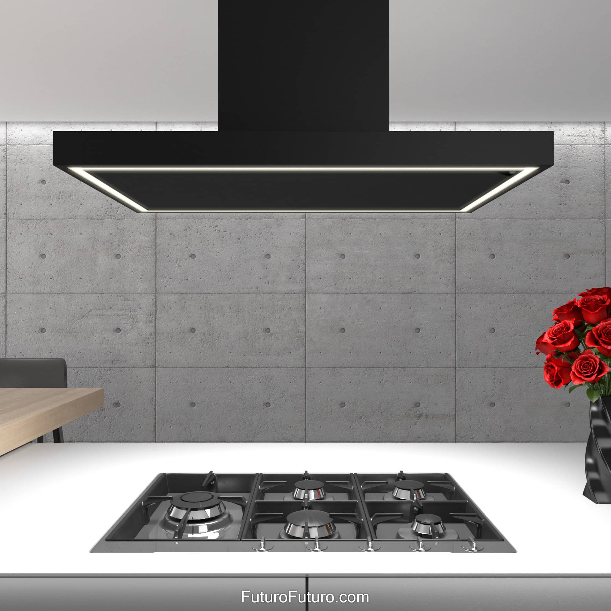 36″ Turo Black Island Range Hood IS36TUROBLK