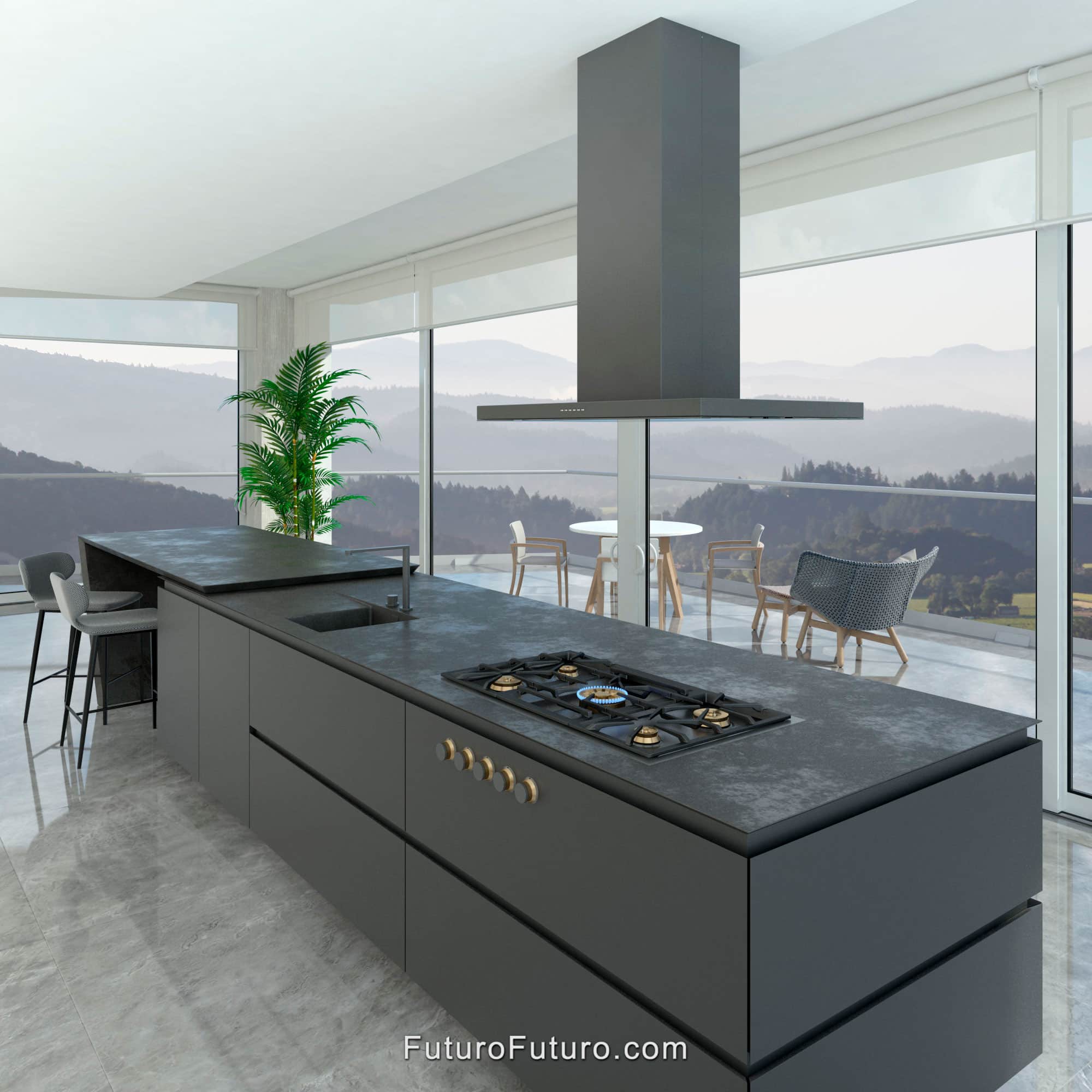 36″ Viale Black Island Range Hood IS36VIALEBLK