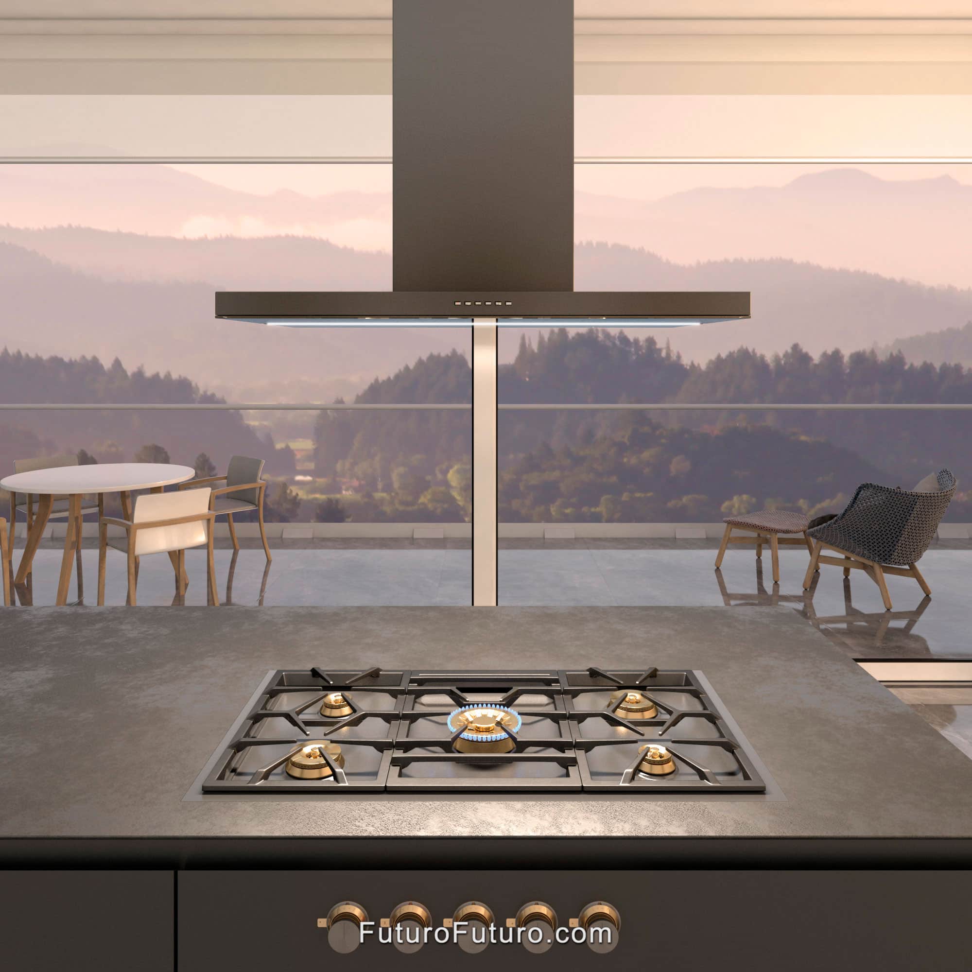 36″ Viale Black Island Range Hood IS36VIALEBLK