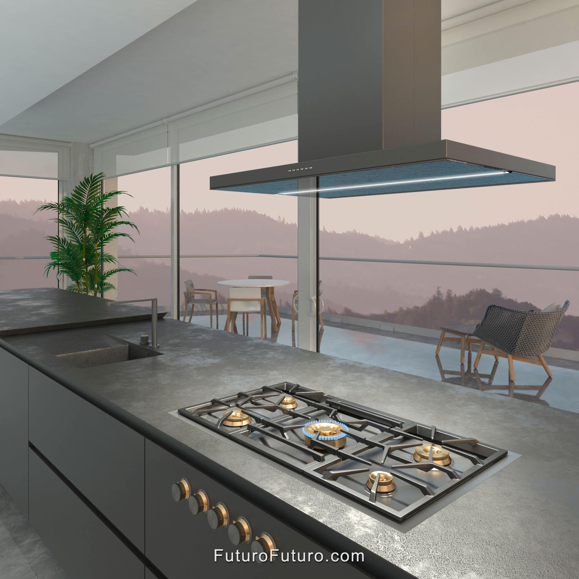 36″ Viale Black Island Range Hood IS36VIALEBLK