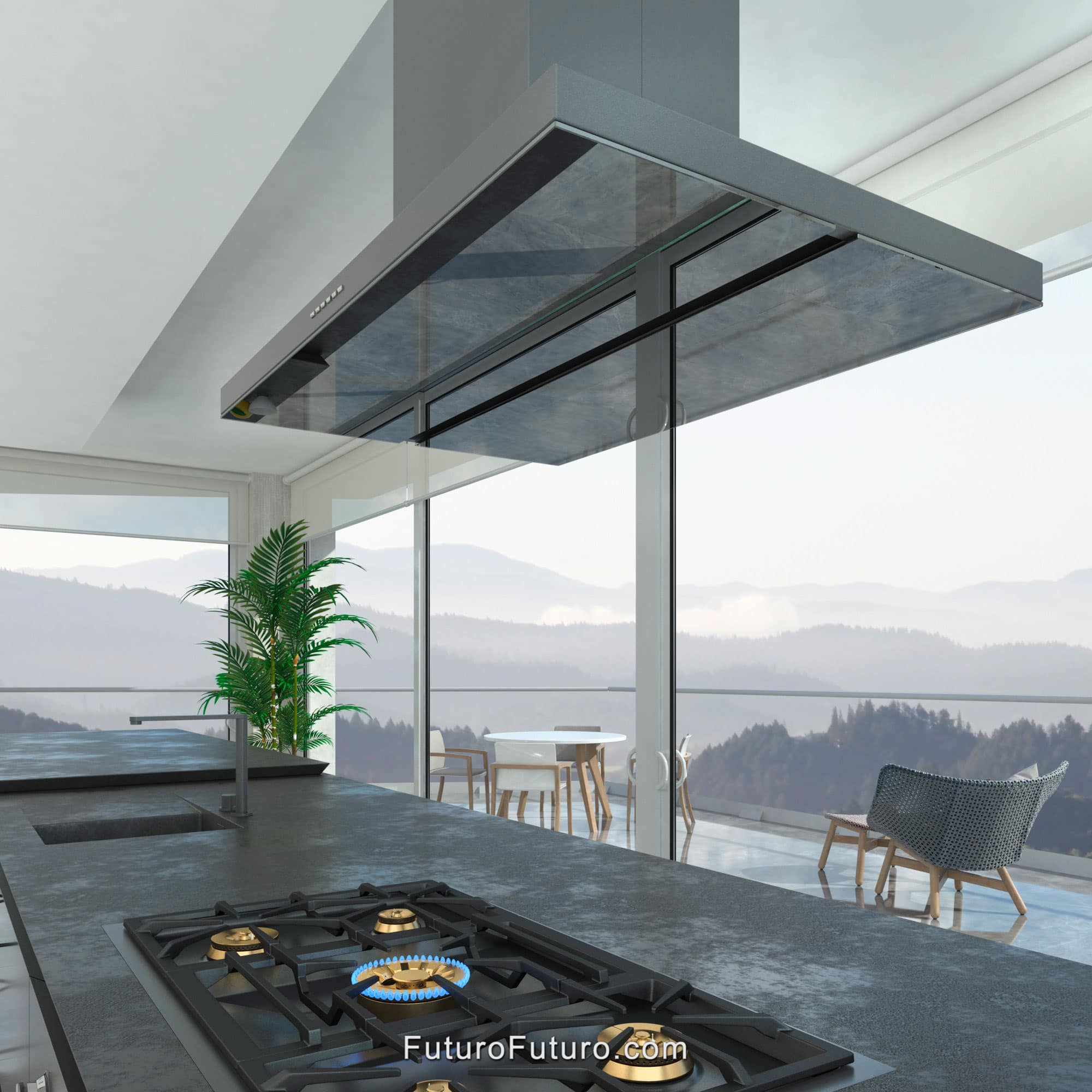 36″ Viale Black Island Range Hood IS36VIALEBLK