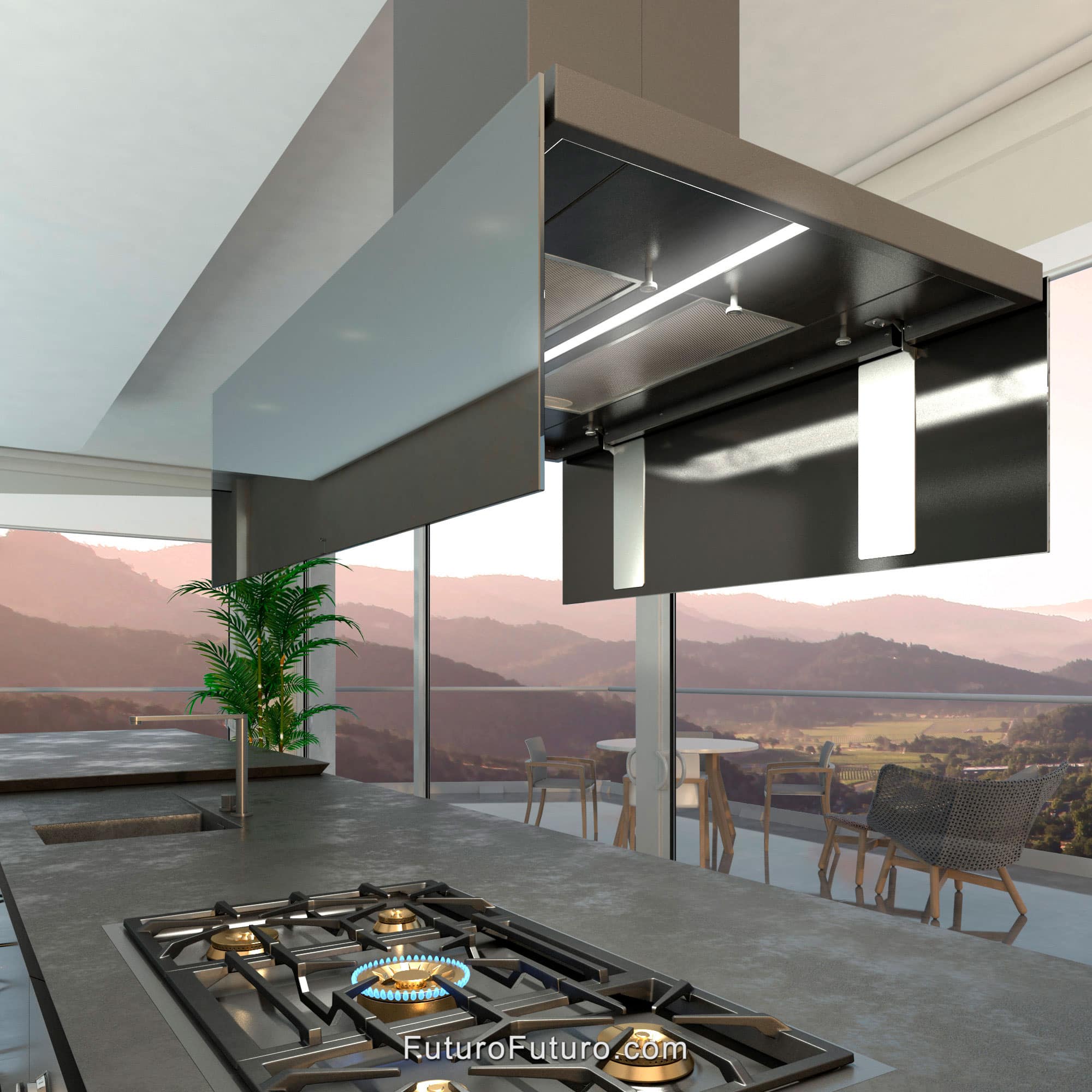 36″ Viale Black Island Range Hood IS36VIALEBLK