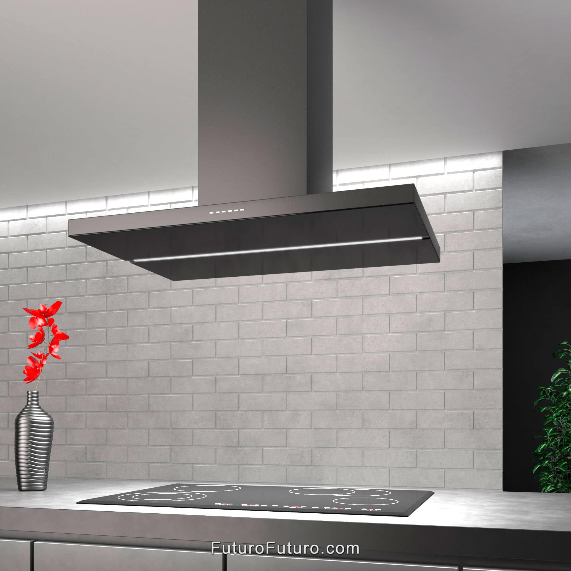 36″ Viale Black Island Range Hood IS36VIALEBLK