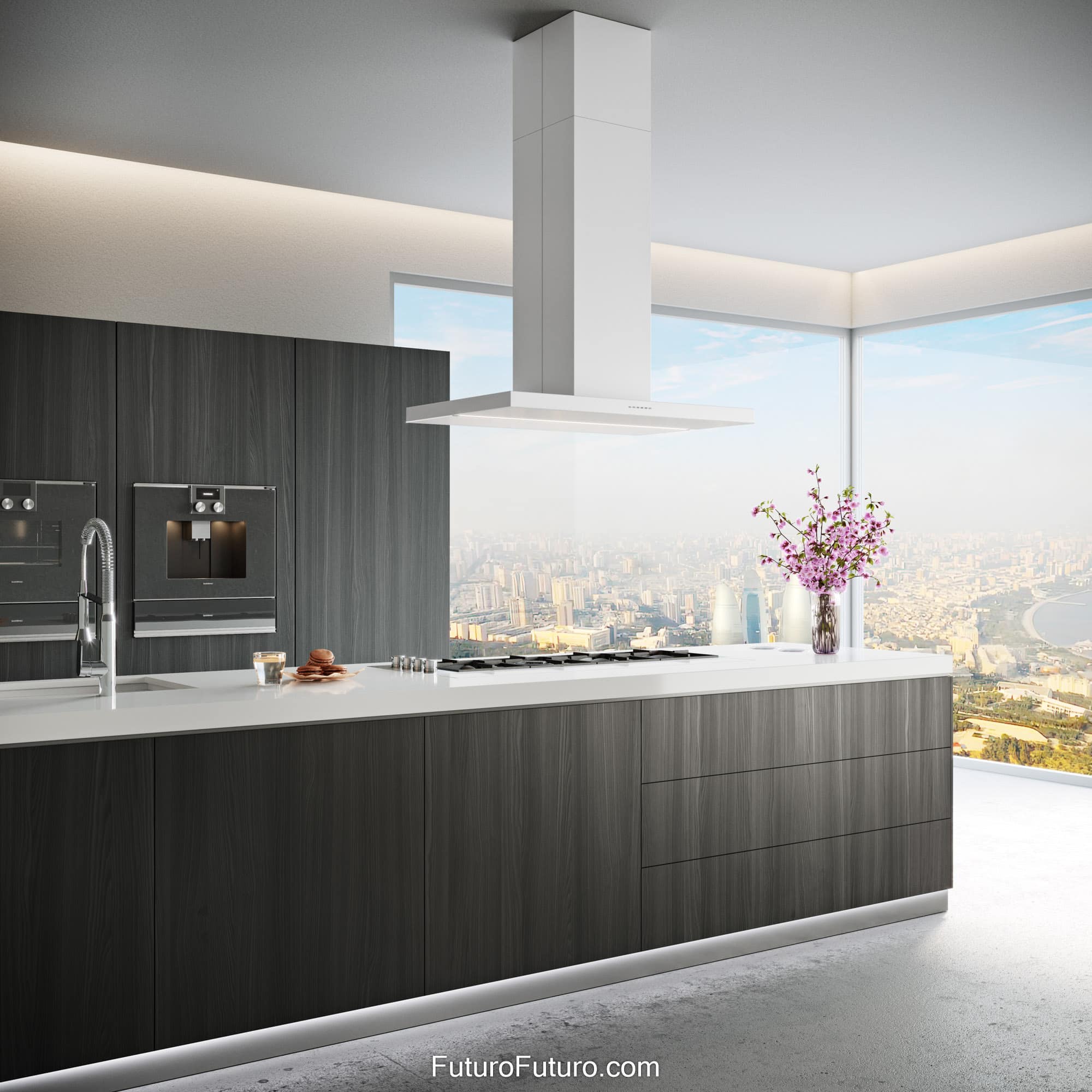 36″ Viale White Island Range Hood IS36VIALEWHT