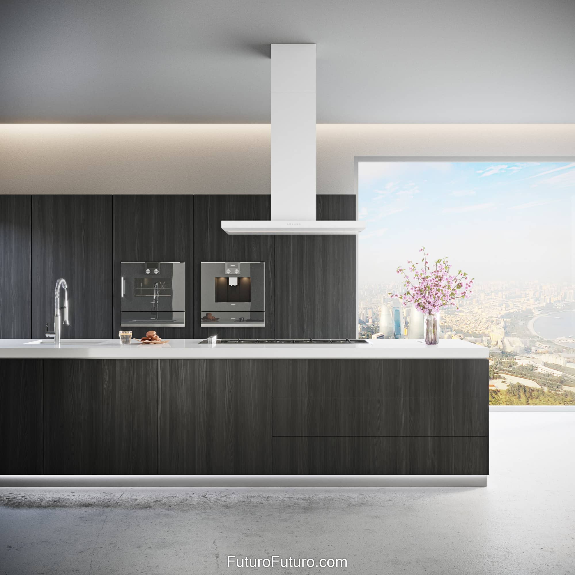 36″ Viale White Island Range Hood IS36VIALEWHT