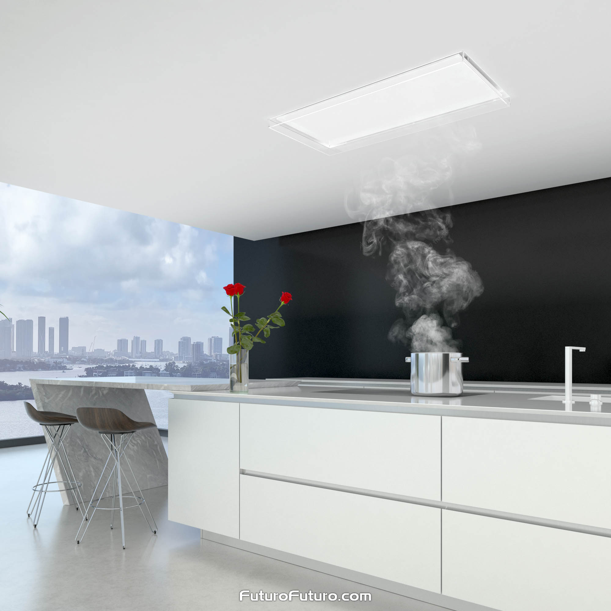 48″ Alina White Ceiling/Soffit Range Hood IS48ALINAWHT