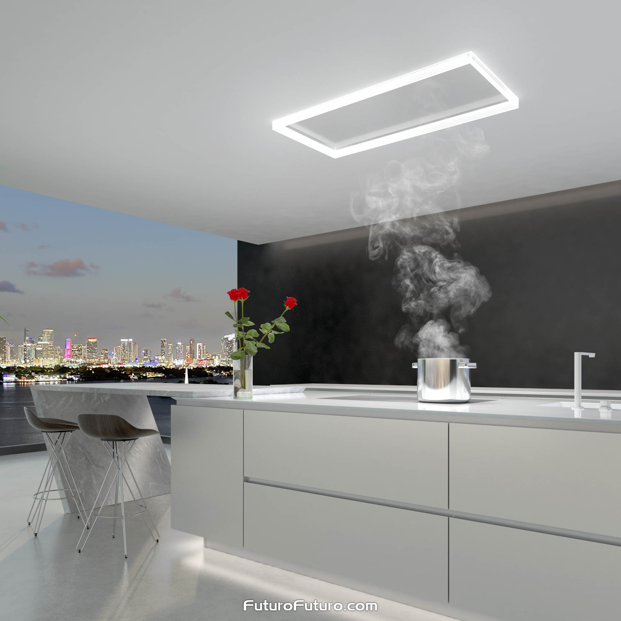 48″ Alina White Ceiling/Soffit Range Hood IS48ALINAWHT