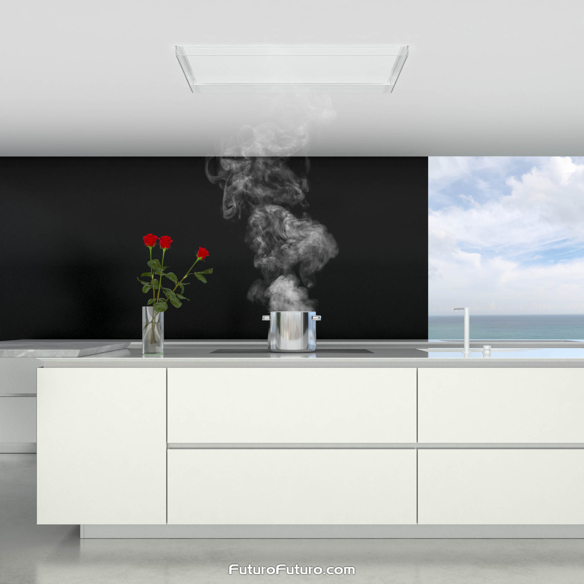 48″ Alina White Ceiling/Soffit Range Hood IS48ALINAWHT