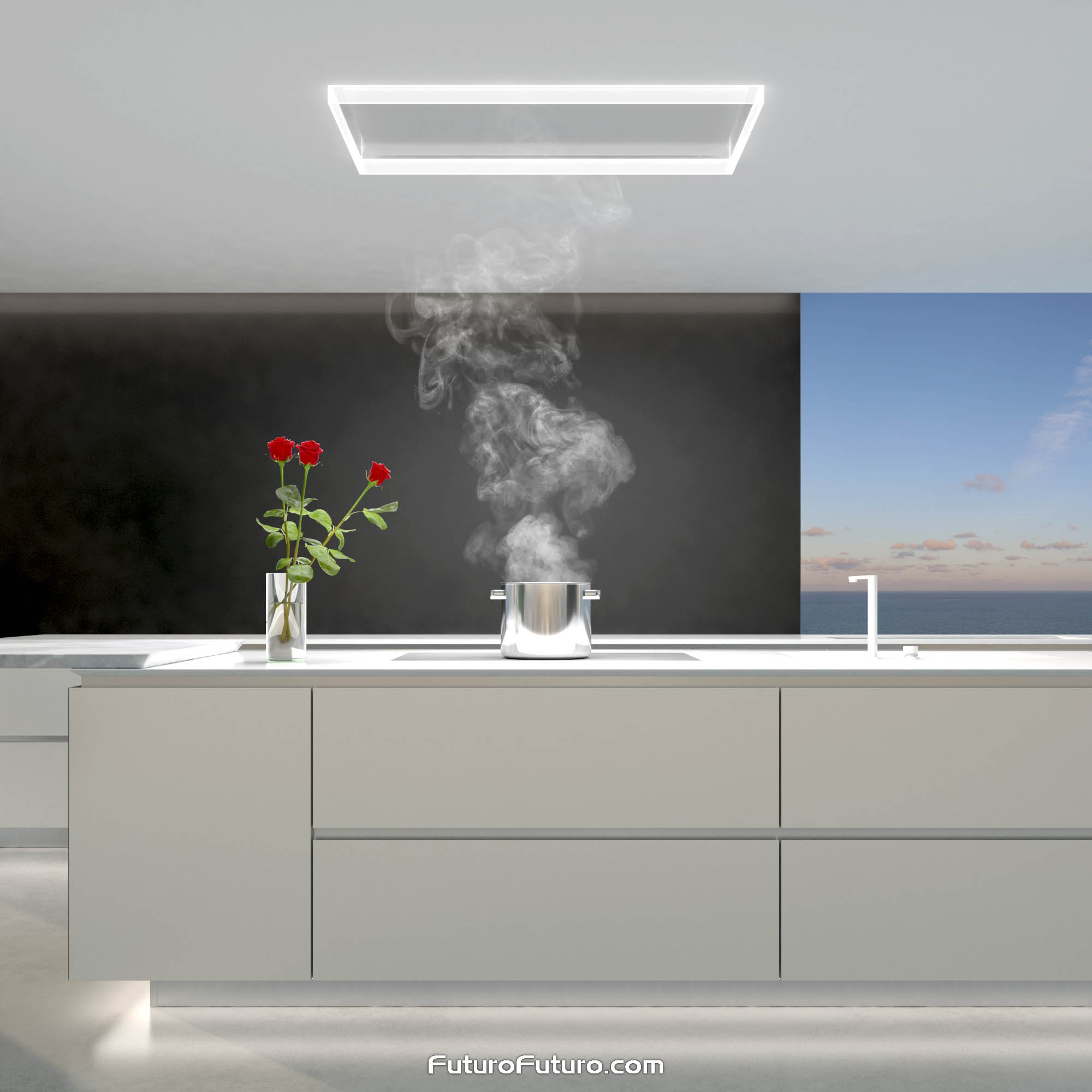 48″ Alina White Ceiling/Soffit Range Hood IS48ALINAWHT